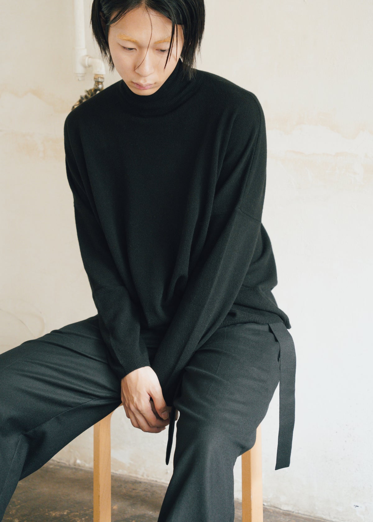 JEANPAULKNOTT 26AW TURTLE NECK SWEATER MILANO KNIT / BLACK