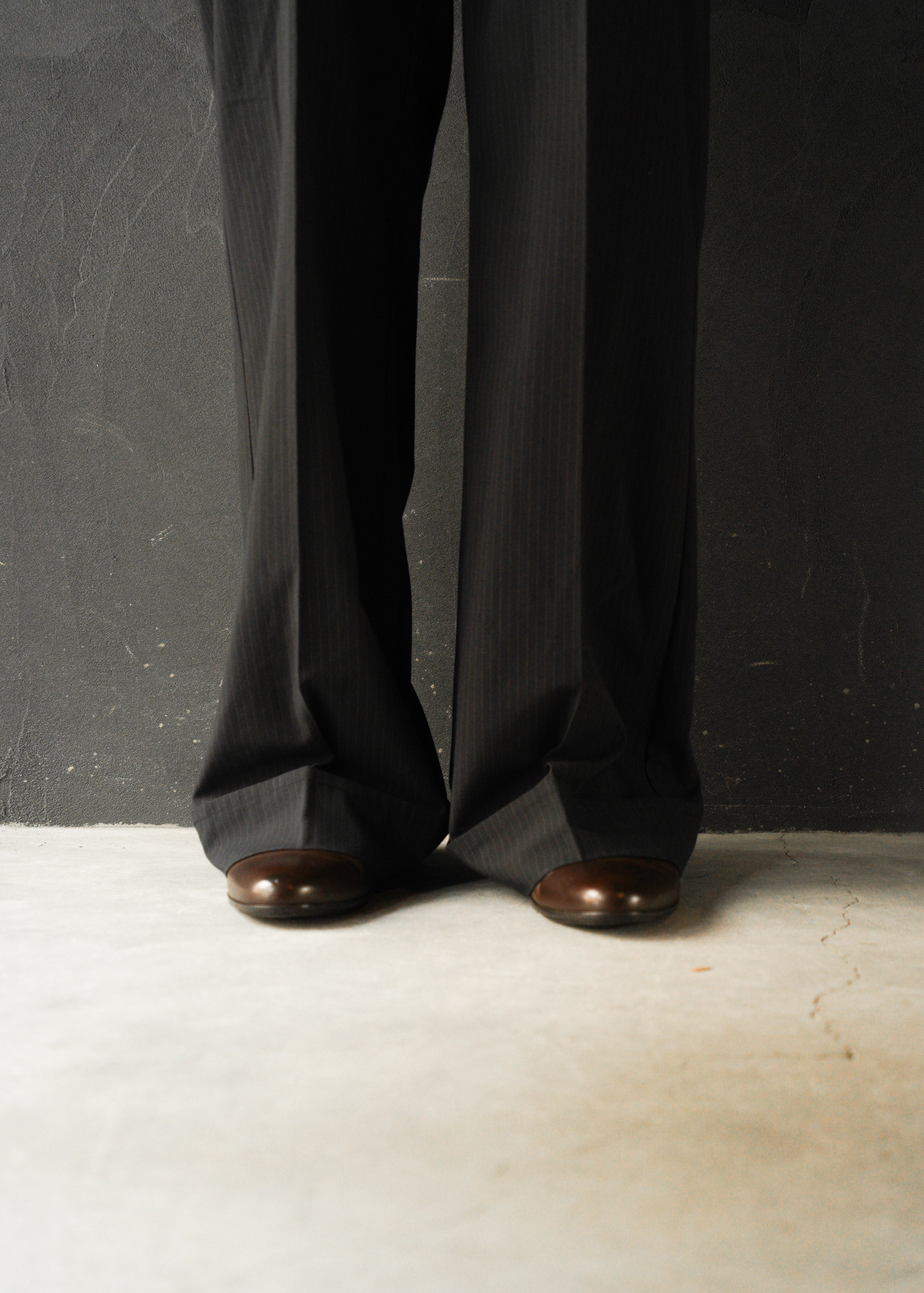 Wide straight stripe slacks