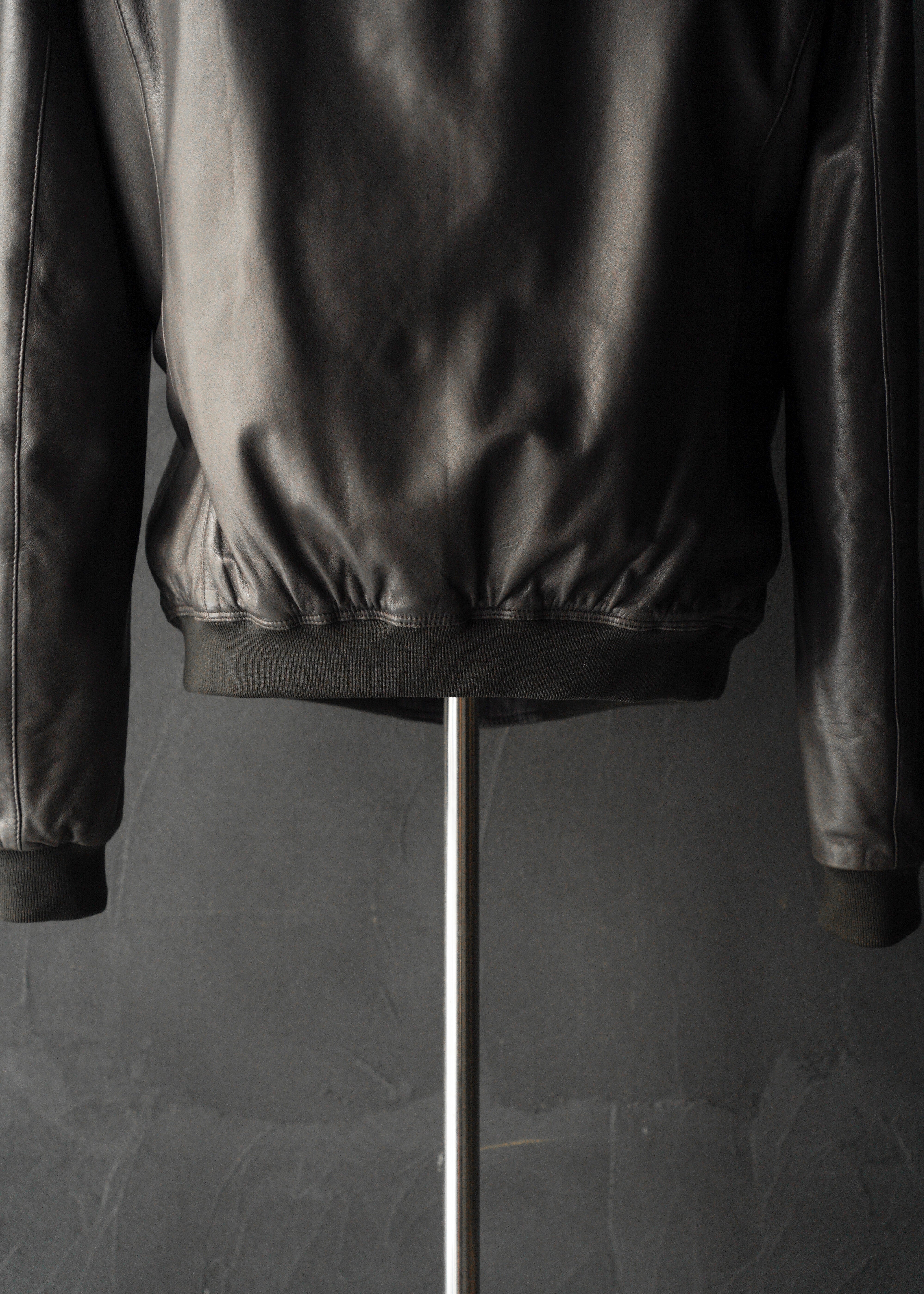 90’s Salvatore Ferragamo reversible single zip up leather jacket
