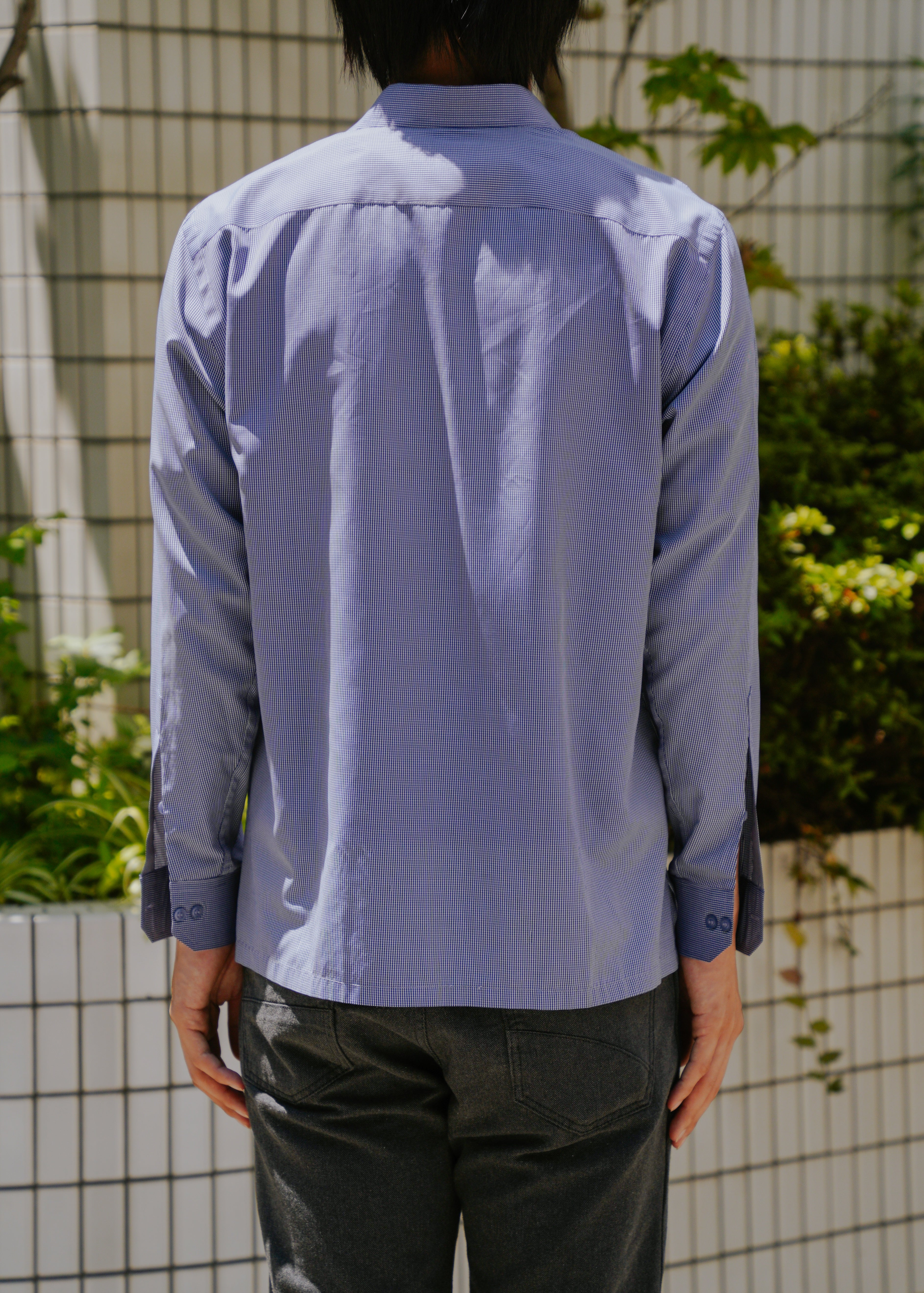 00's- MADAAN regular collar check box shirt