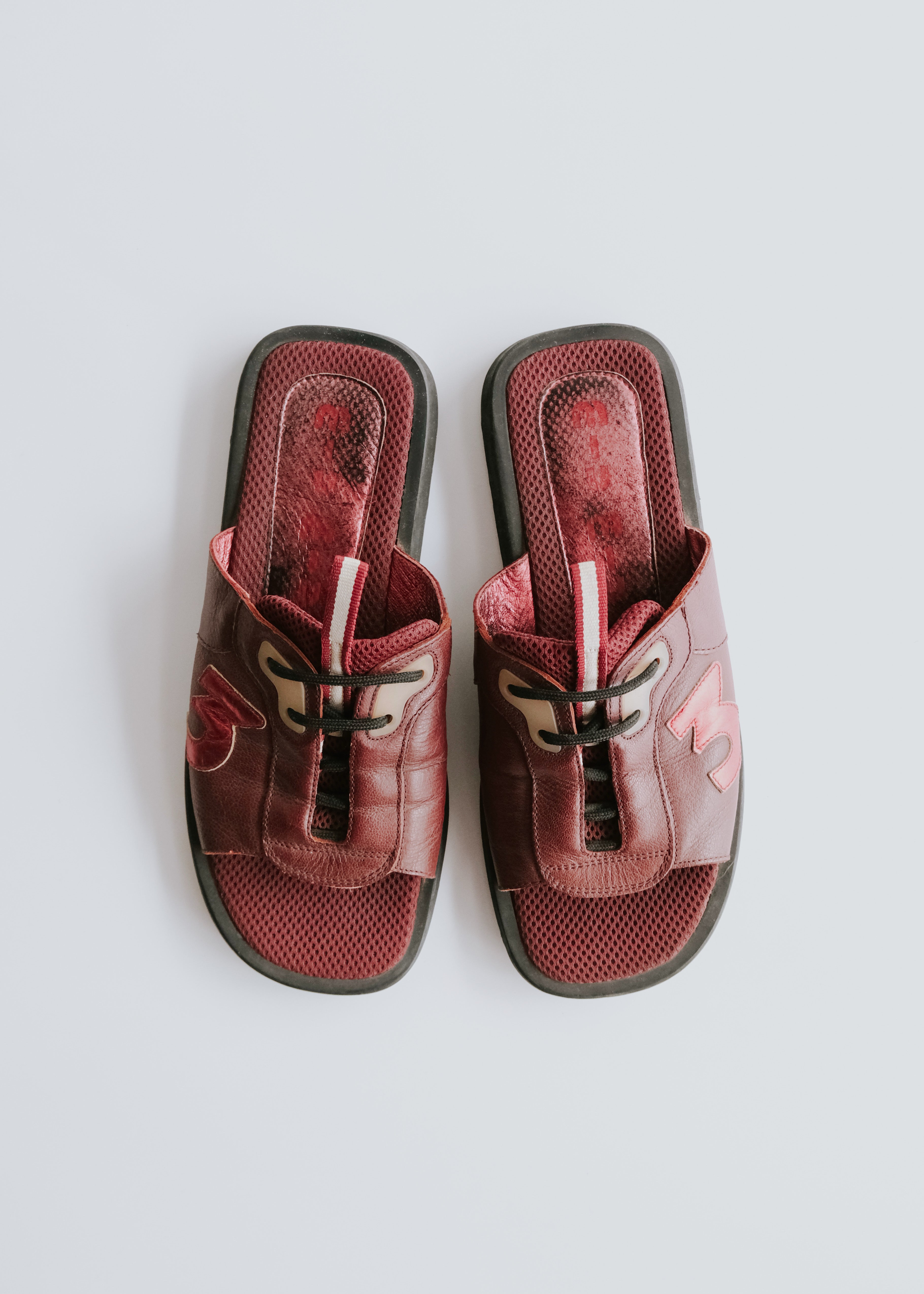 MIU MIU ミュウミュウ 90's leather & mesh combination sandals 古着 メンズ