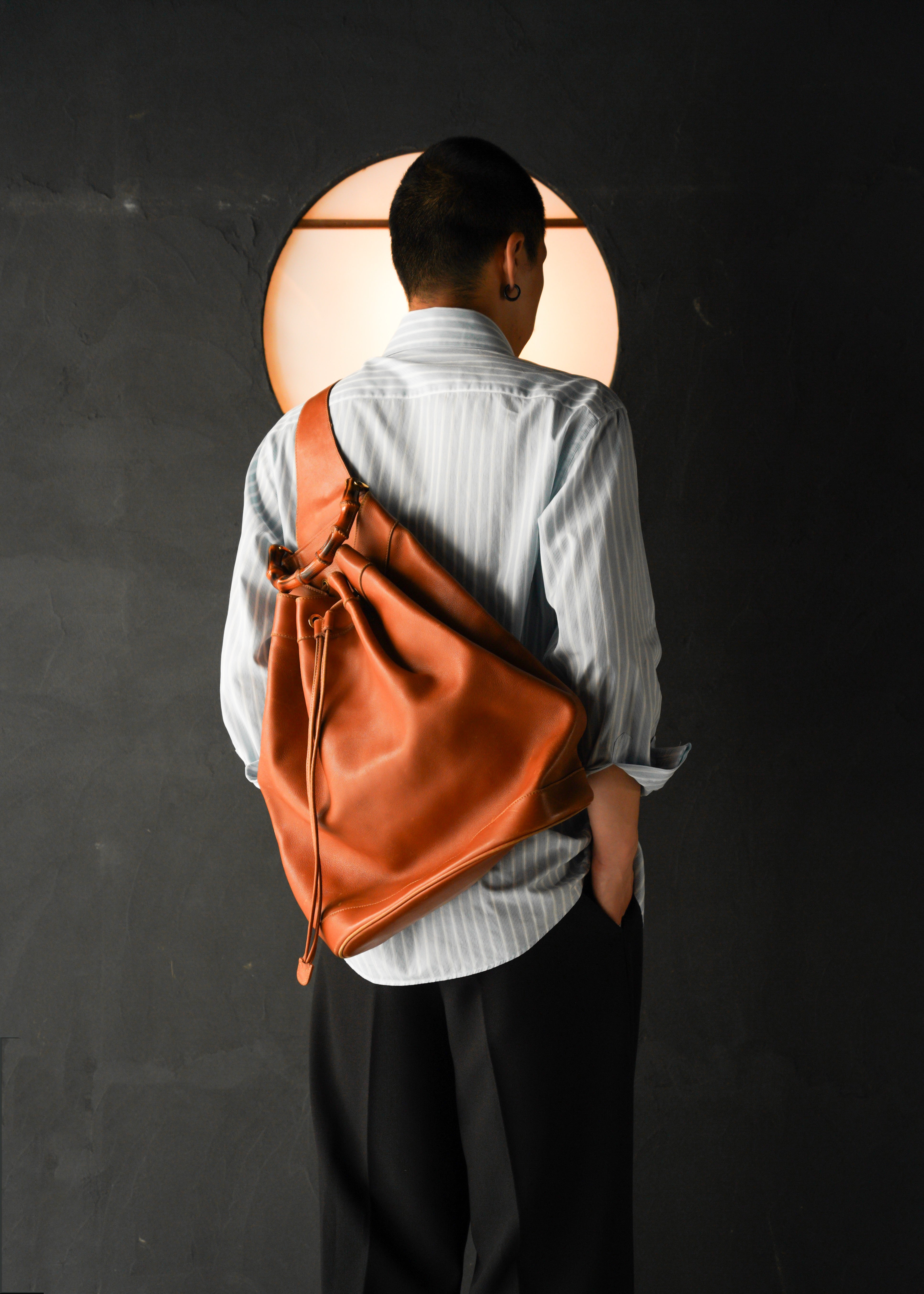 90’s GUCCI bamboo handle shoulder bag