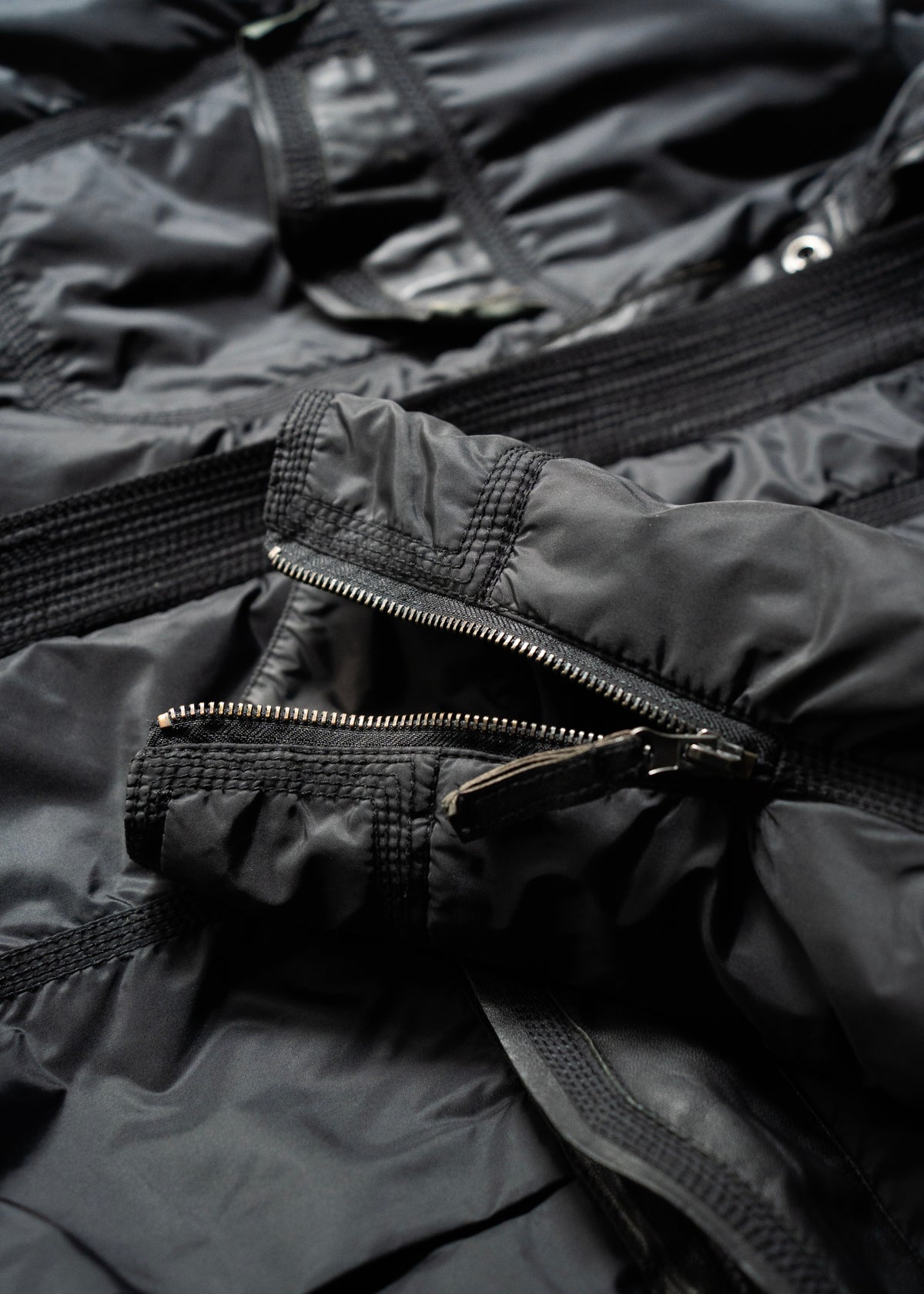00’s EMPORIO ARMANI double zip up multi pocket nylon jacket