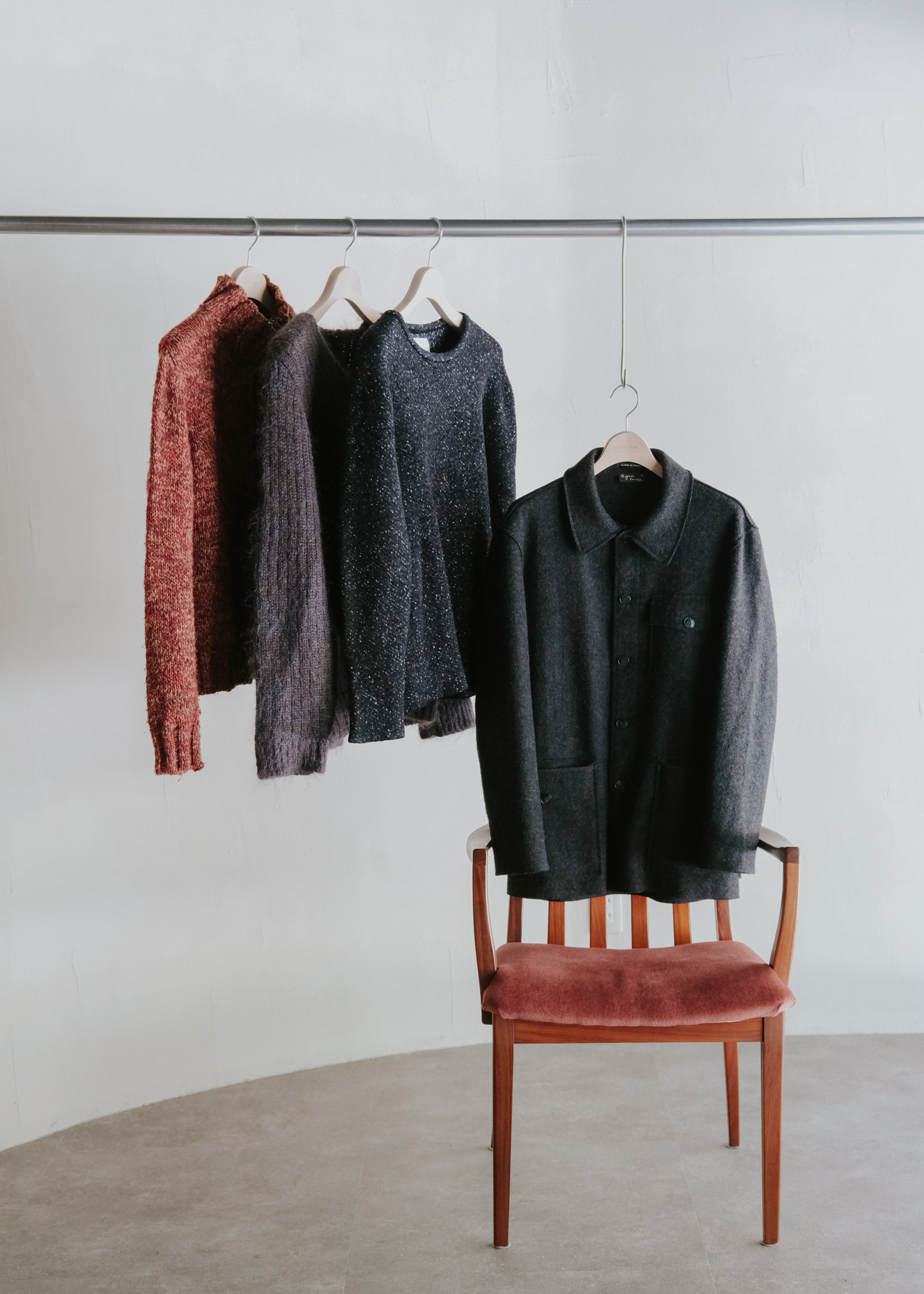 90's A.P.C. mohair low gauge v neck knit