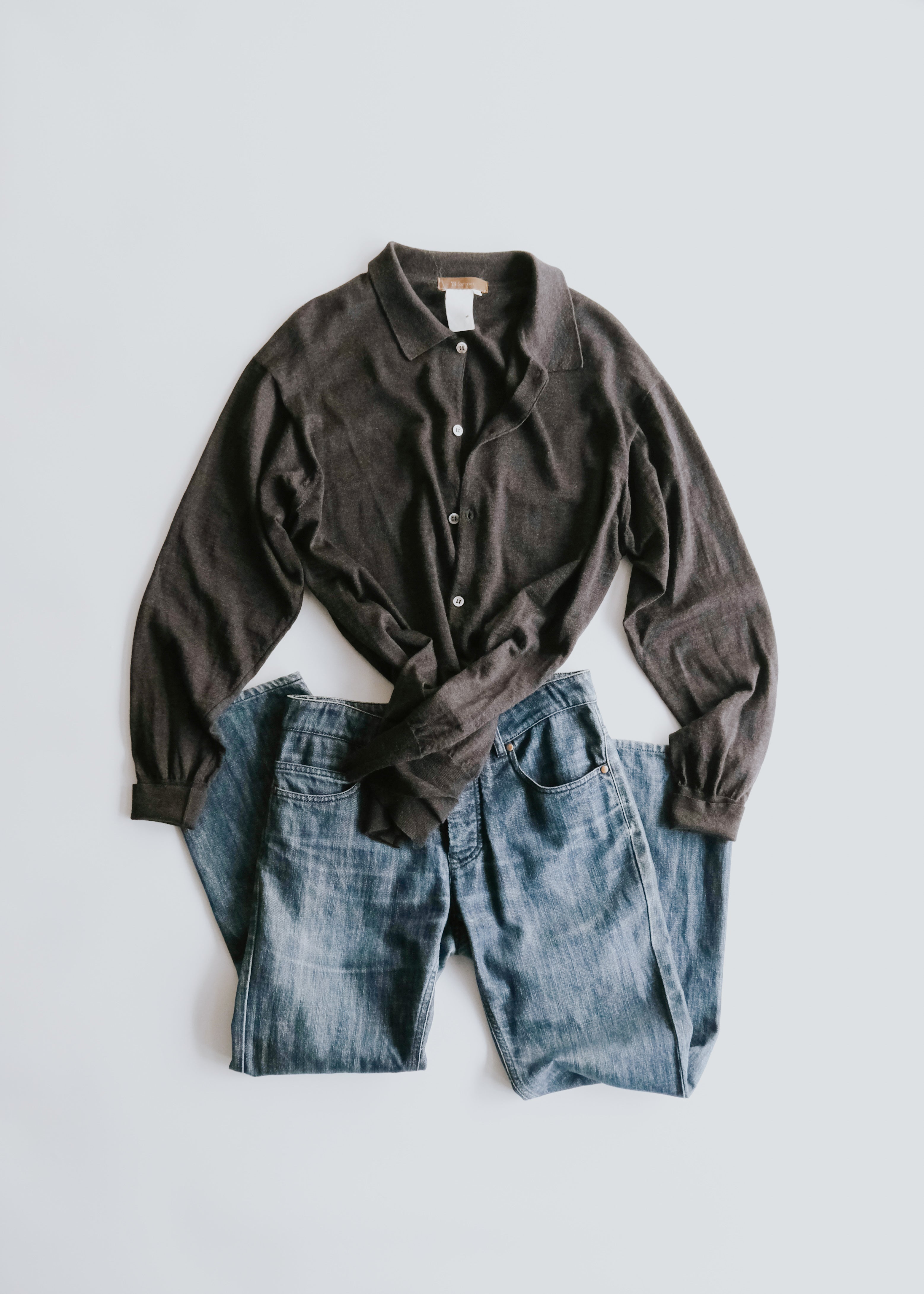 90-00's Y's for men collar knit cardigan