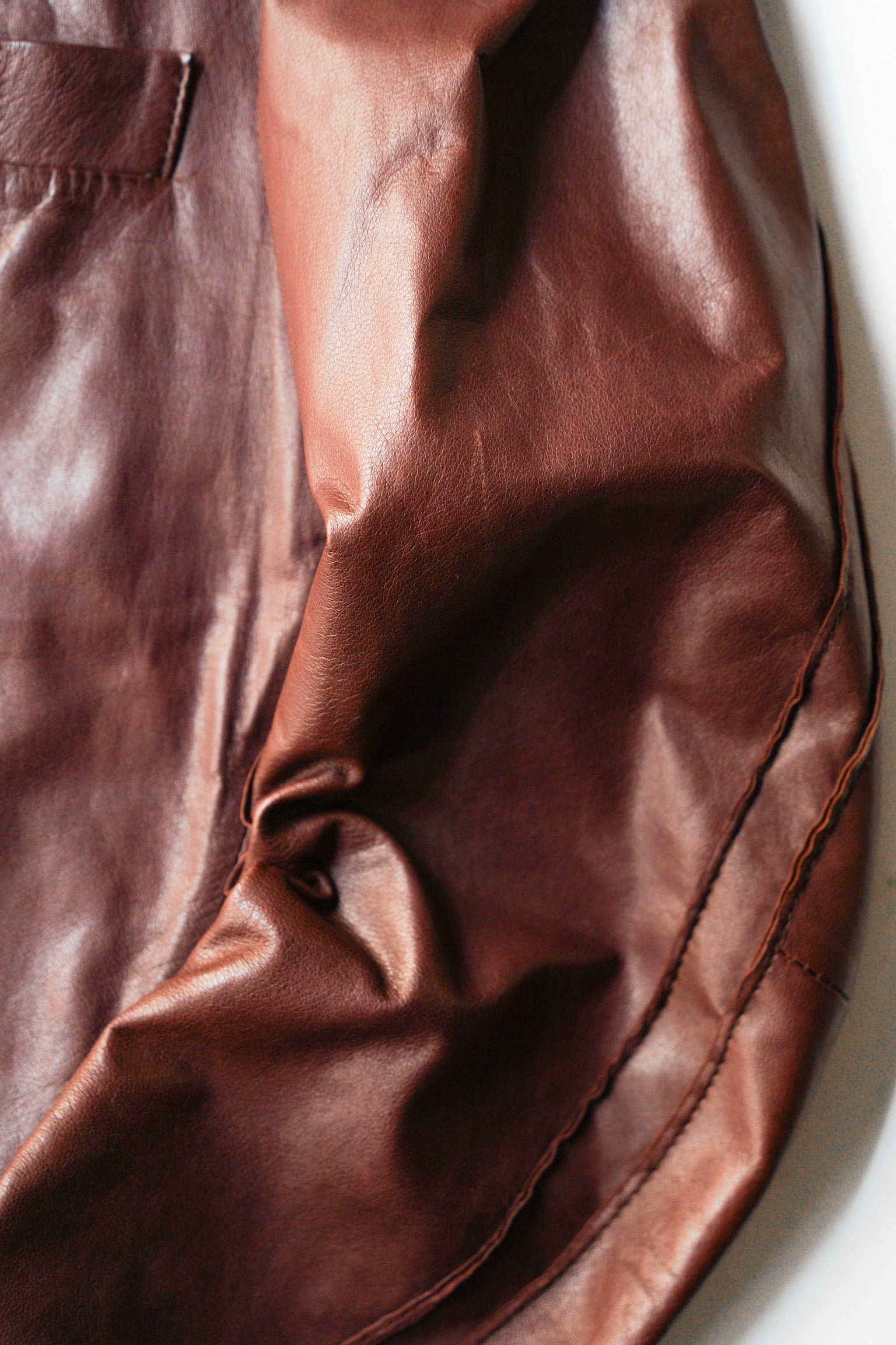 Paul Smith Asymmetrical Collar Leather Jacket in Burgundy