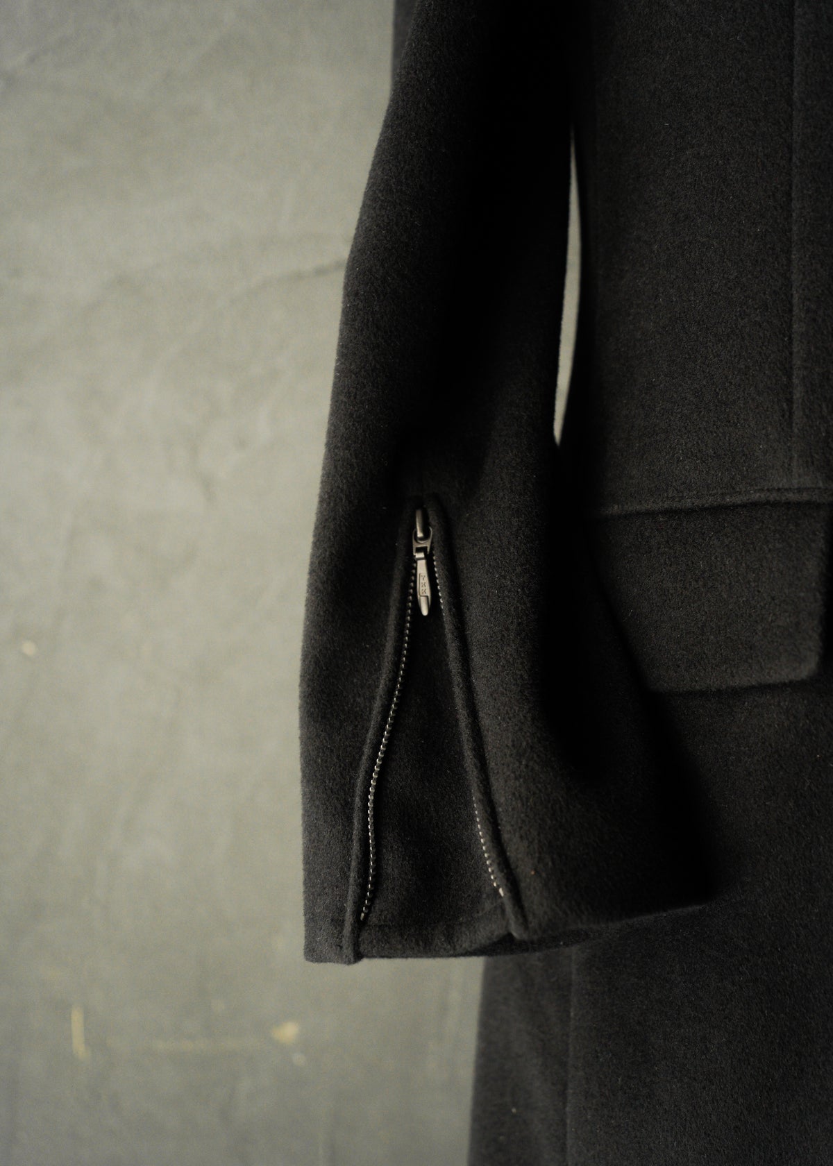 Jean Paul Gaultier HOMME belted neck double zip angora blend wool maxi-length coat
