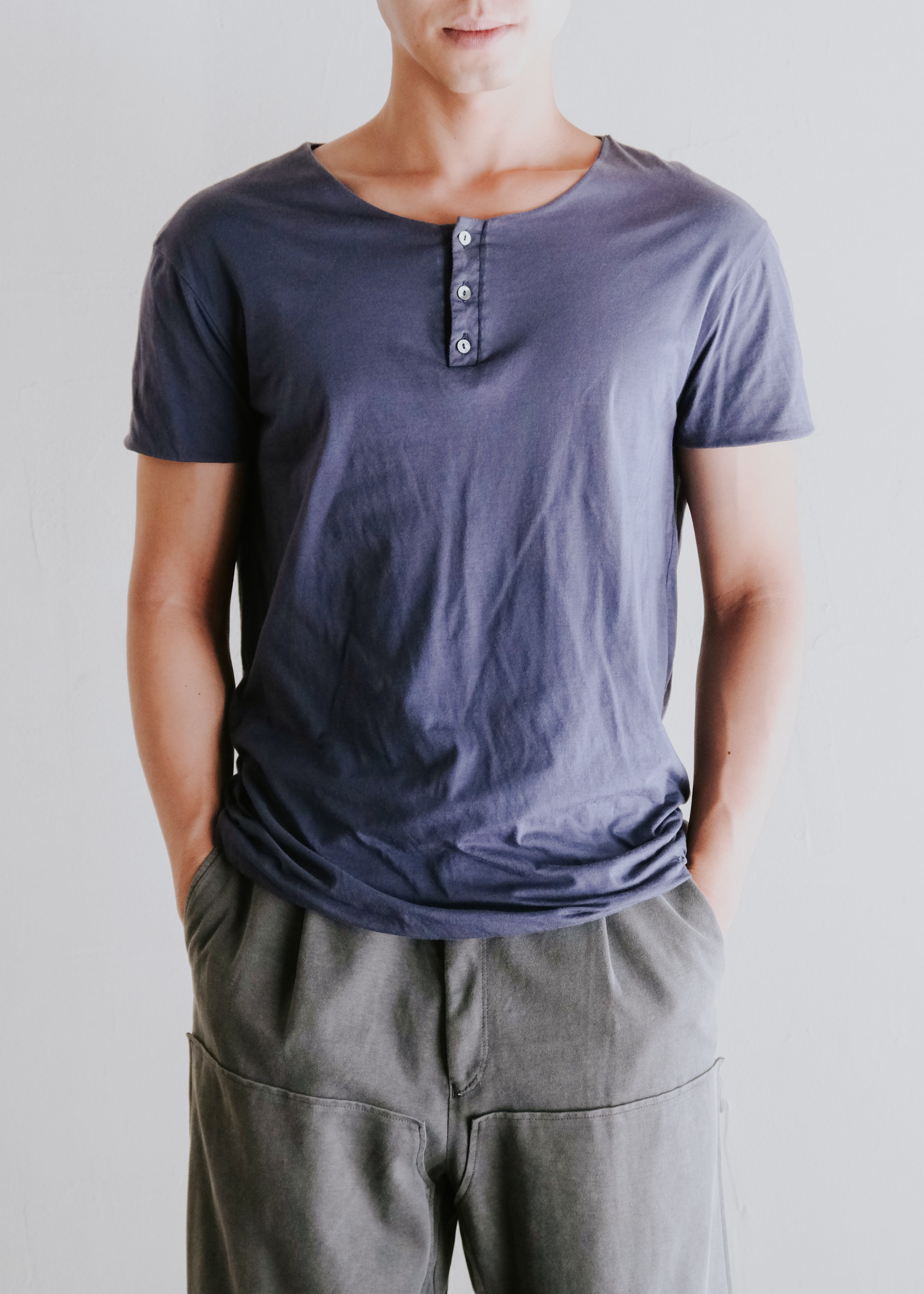 CoSTUME NATIONAL HOMME 12SS double-weave henley neck tops