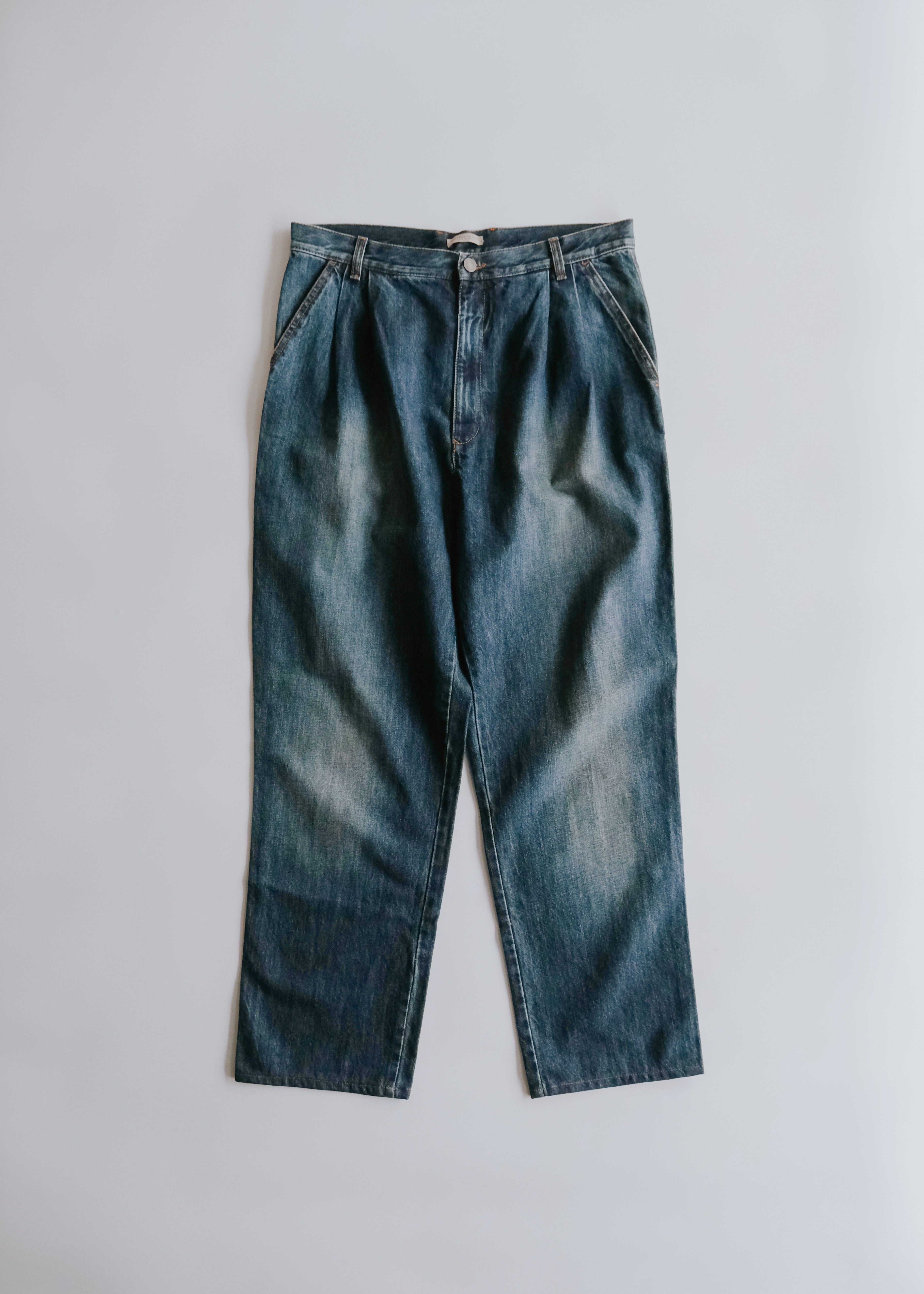 BOTTEGA VENETA 15AW two tucked wide tapered jeans