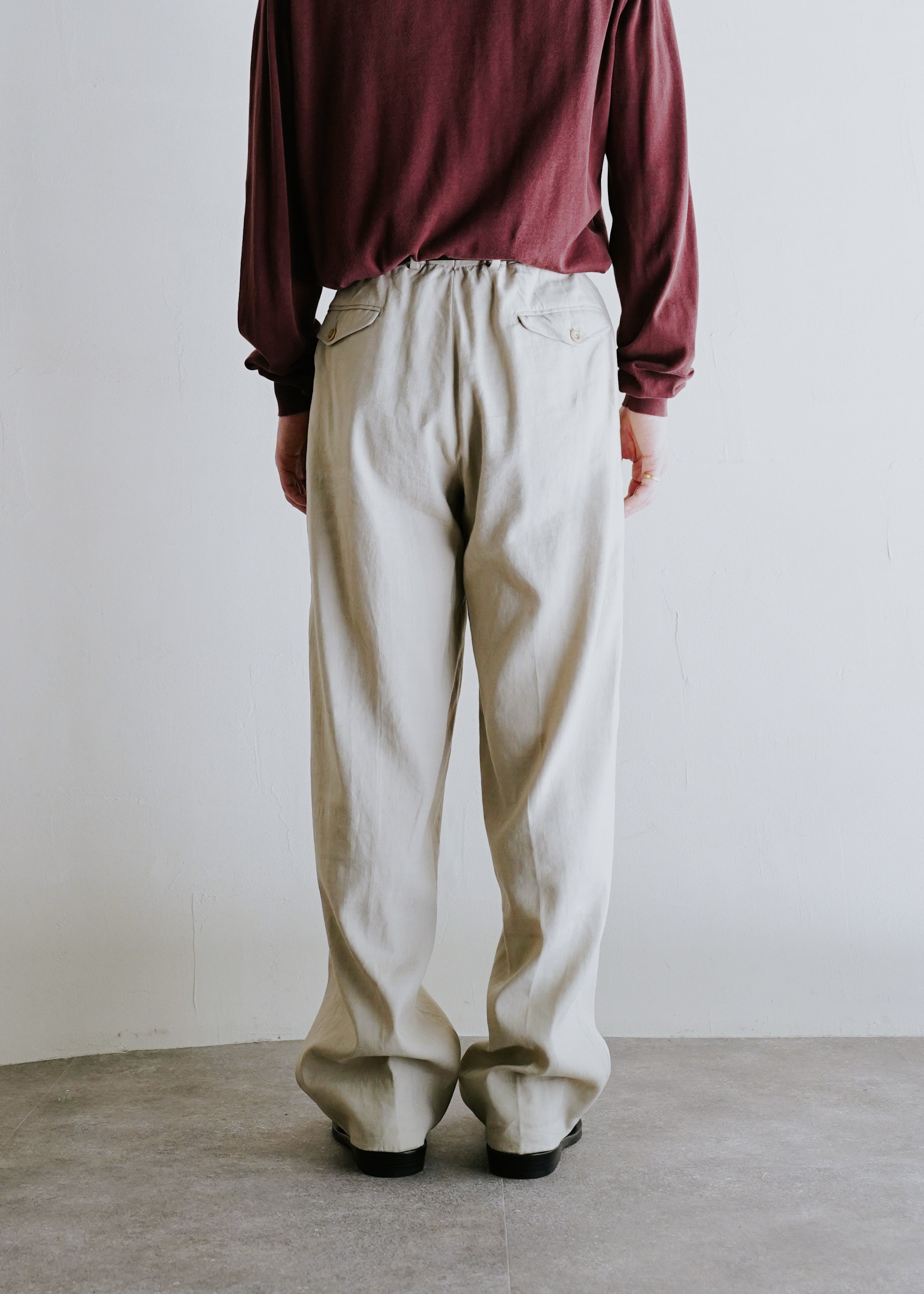 90-00's HERMÈS wide straight summer slacks