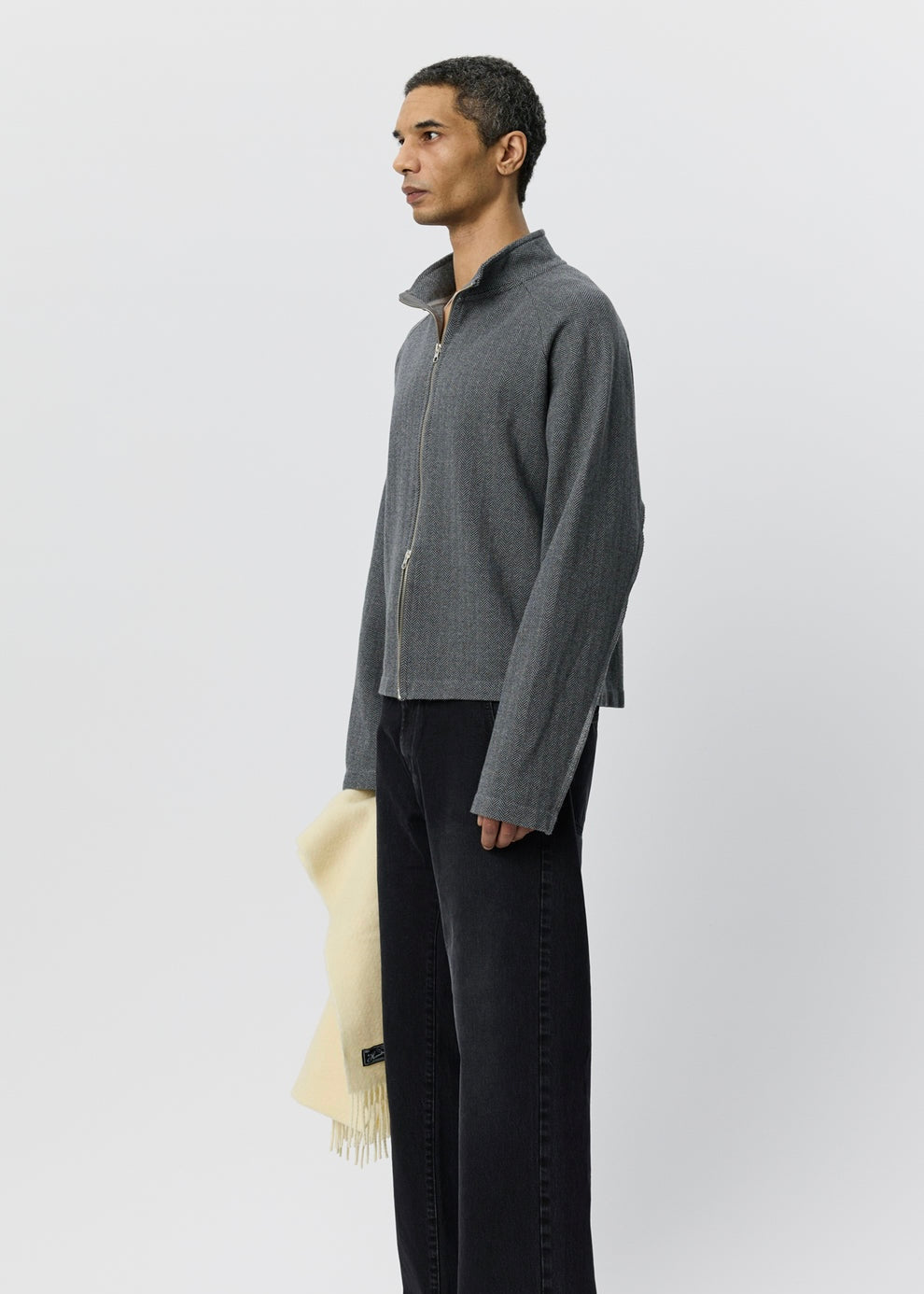 mfpen 26AW Leisure Zip Up Grey Herringbone メンズ