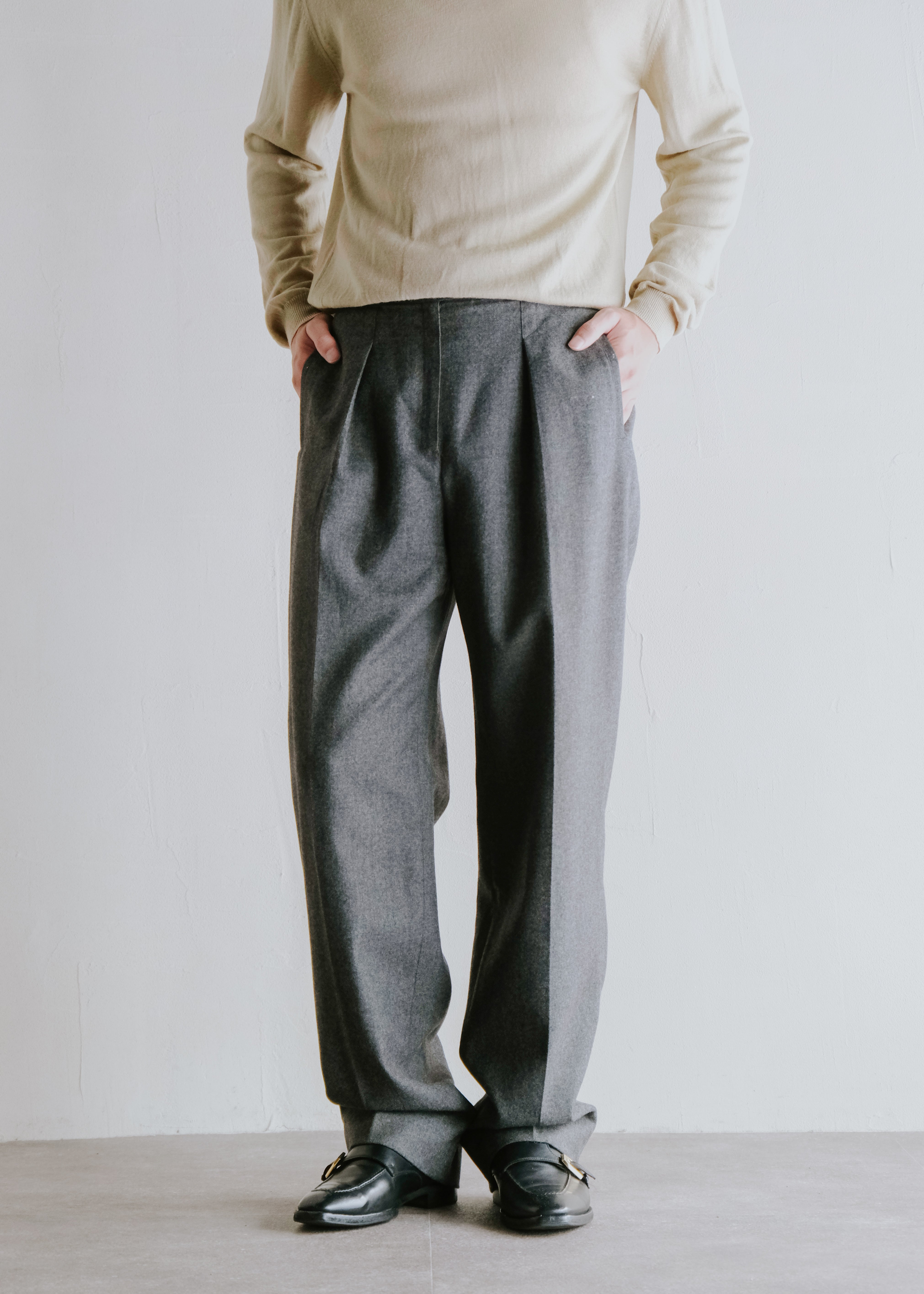 80's CHARLES JOURDAN loopless tucked slacks