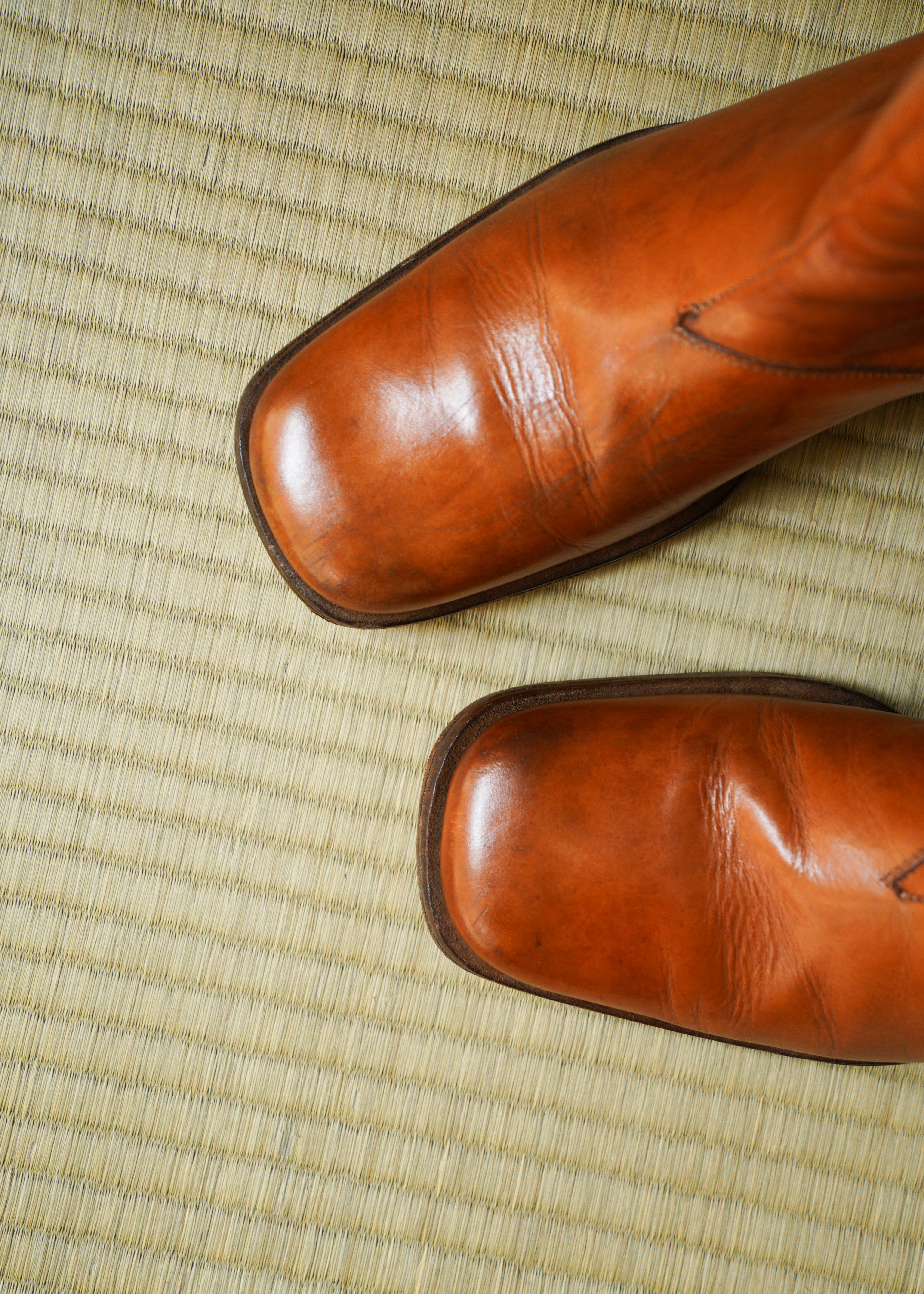 MARTIN MARGIELA artisanal square toe side zip boots