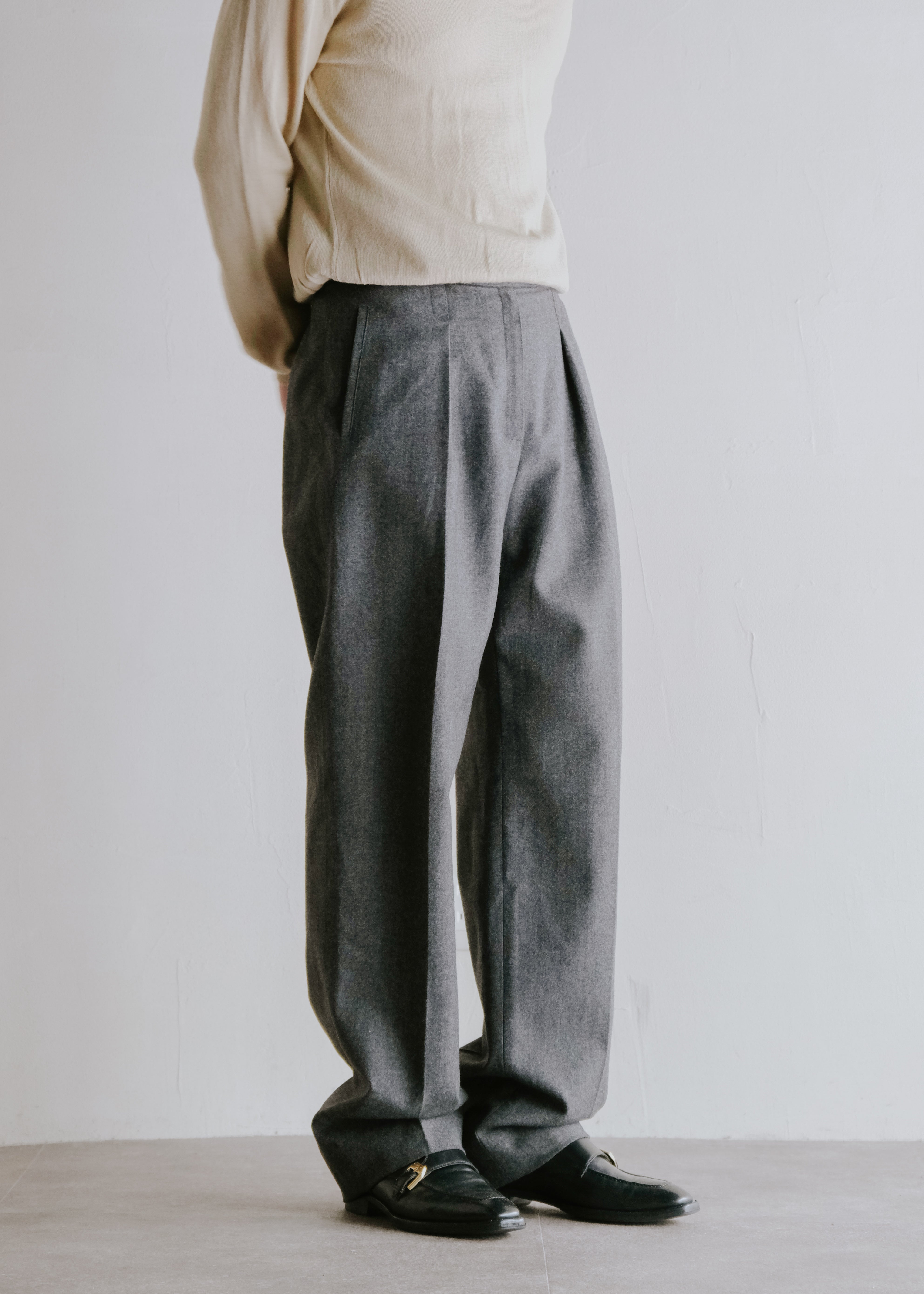 80's CHARLES JOURDAN loopless tucked slacks