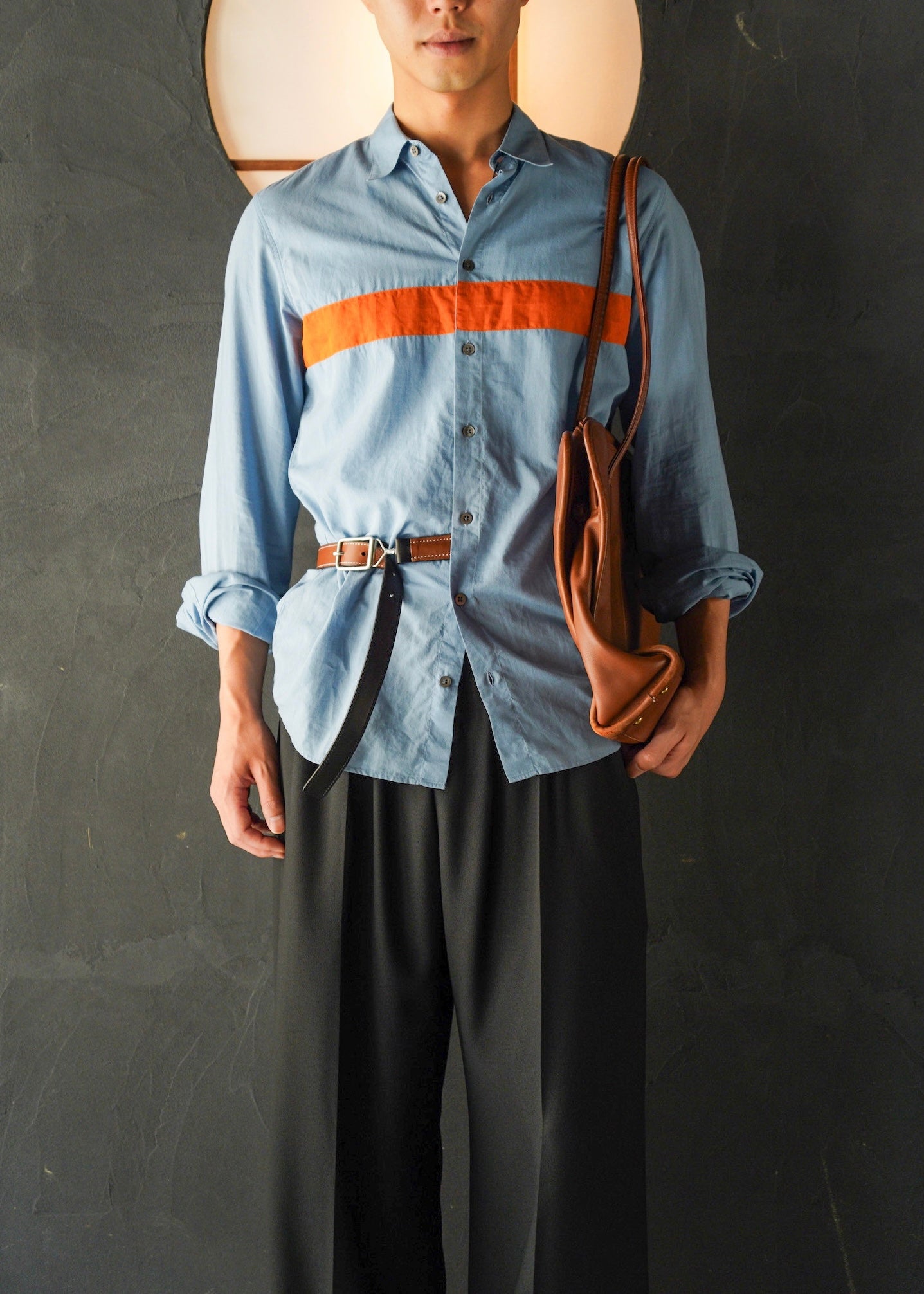 DRIES VAN NOTEN 13SS line color cotton shirt