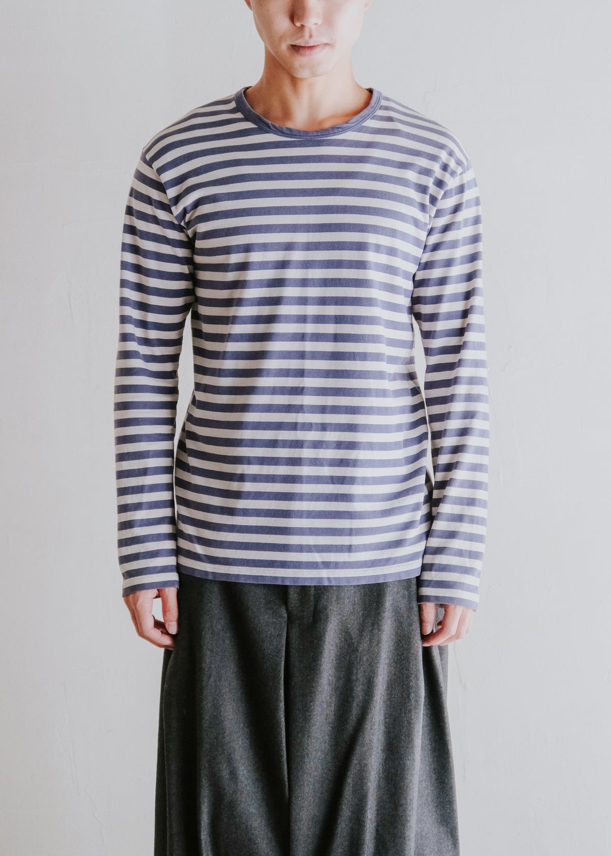 90-00's agnes b. homme stripe cotton long sleeve shirt