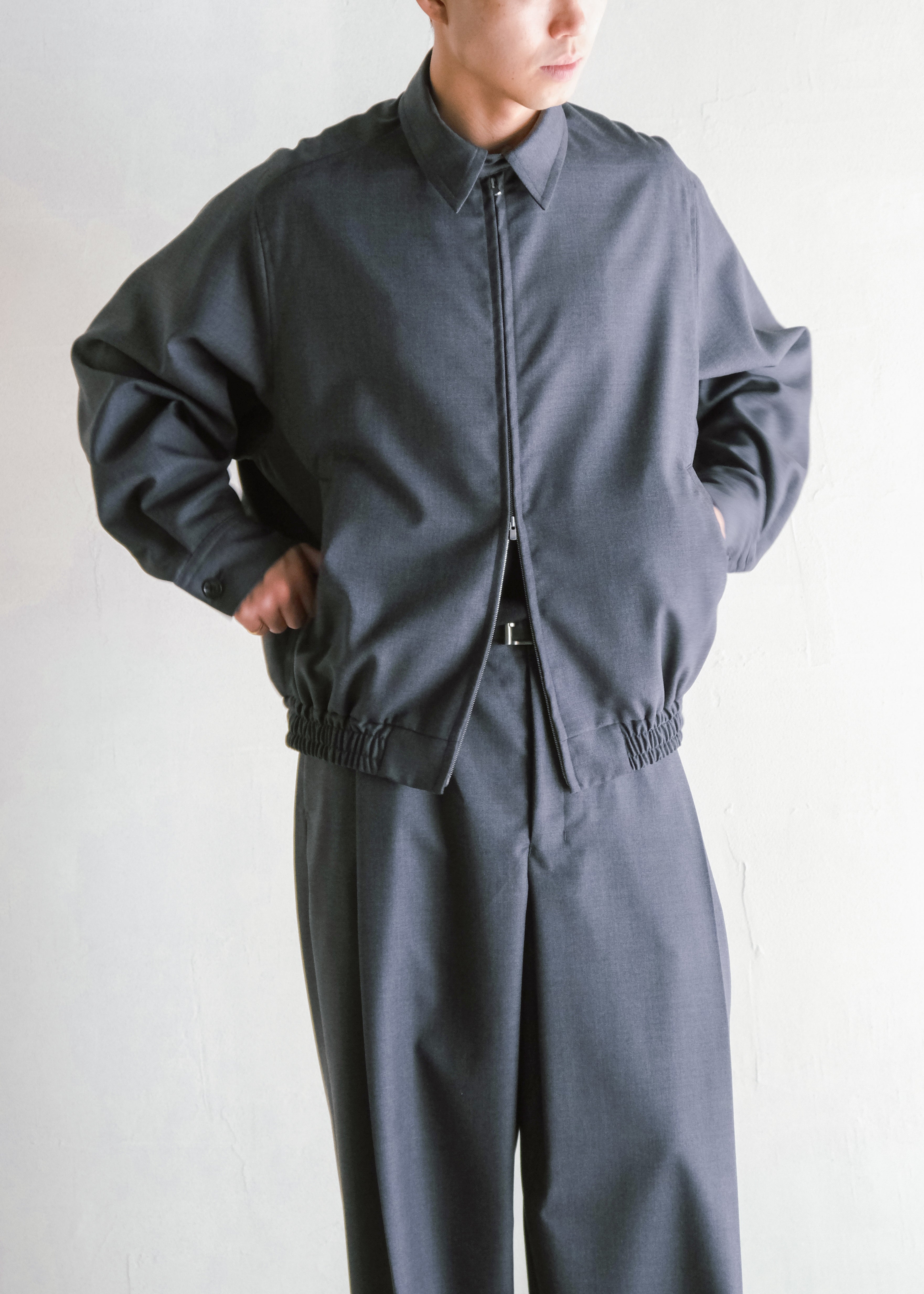 nonnotte 26AW Draping Big Yoke Raglan Drizzler Jacket / Charcoal Top