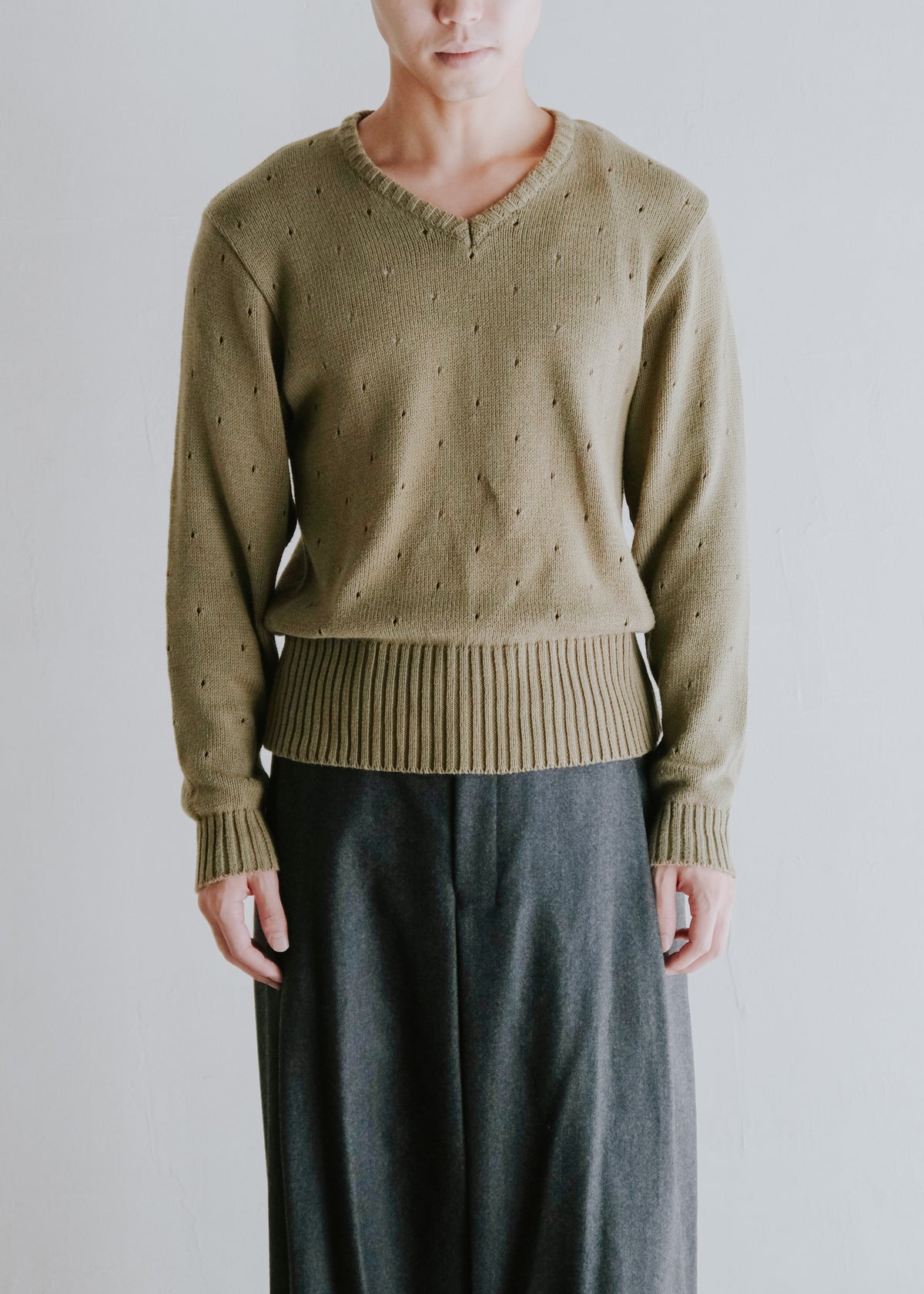 90-00's KRIZIAUOMO cut-out details v-neck knit