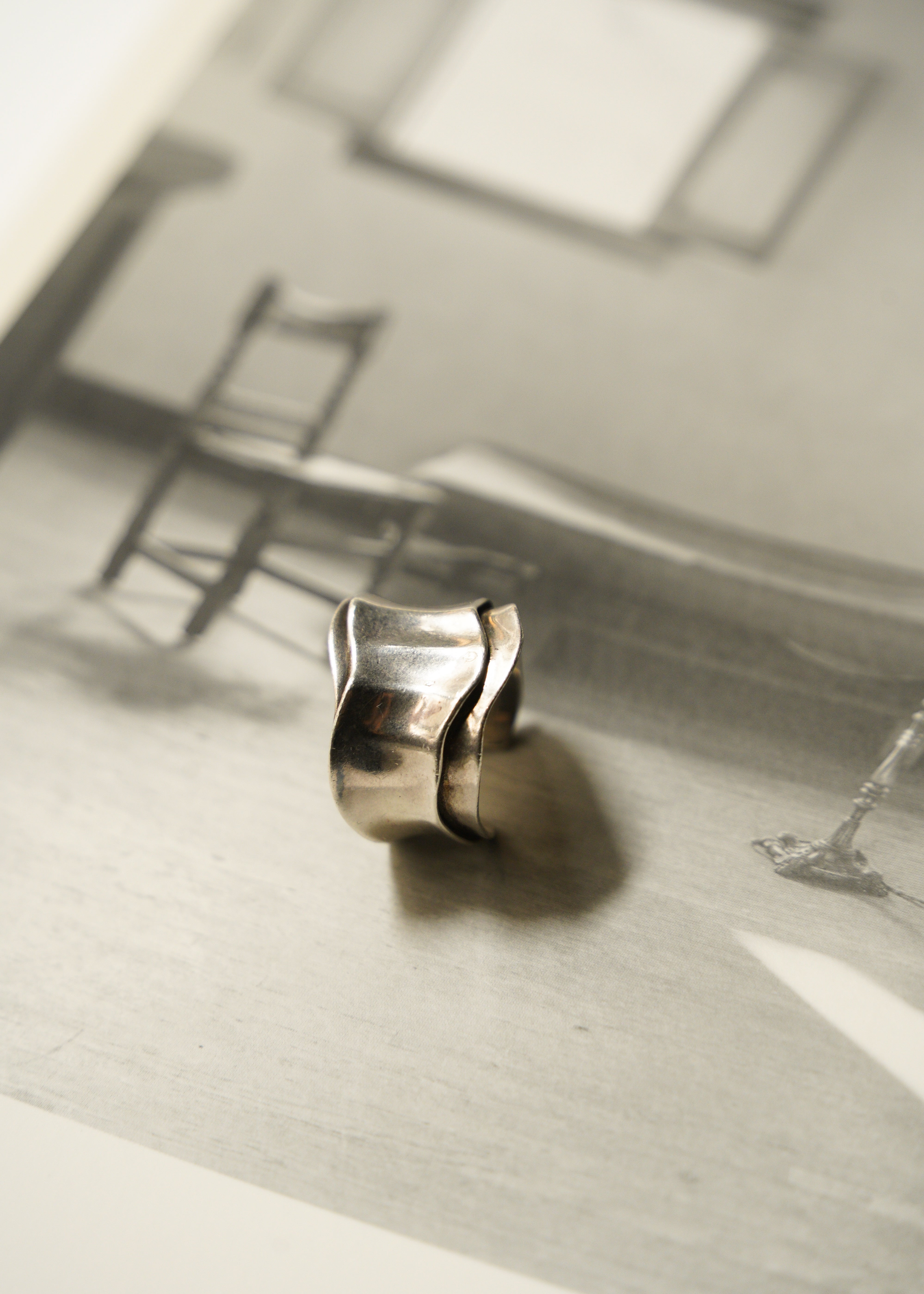 Layered design silver 925 ring