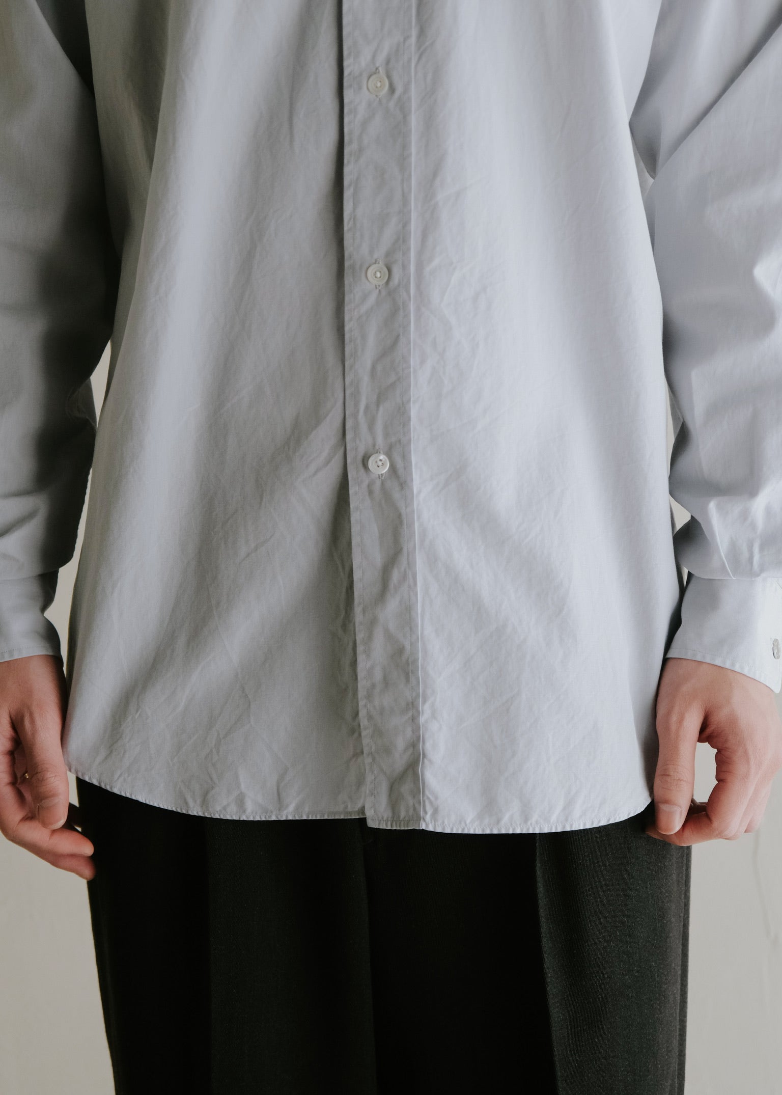 90's HERMÈS round cut hem regular collar shirt