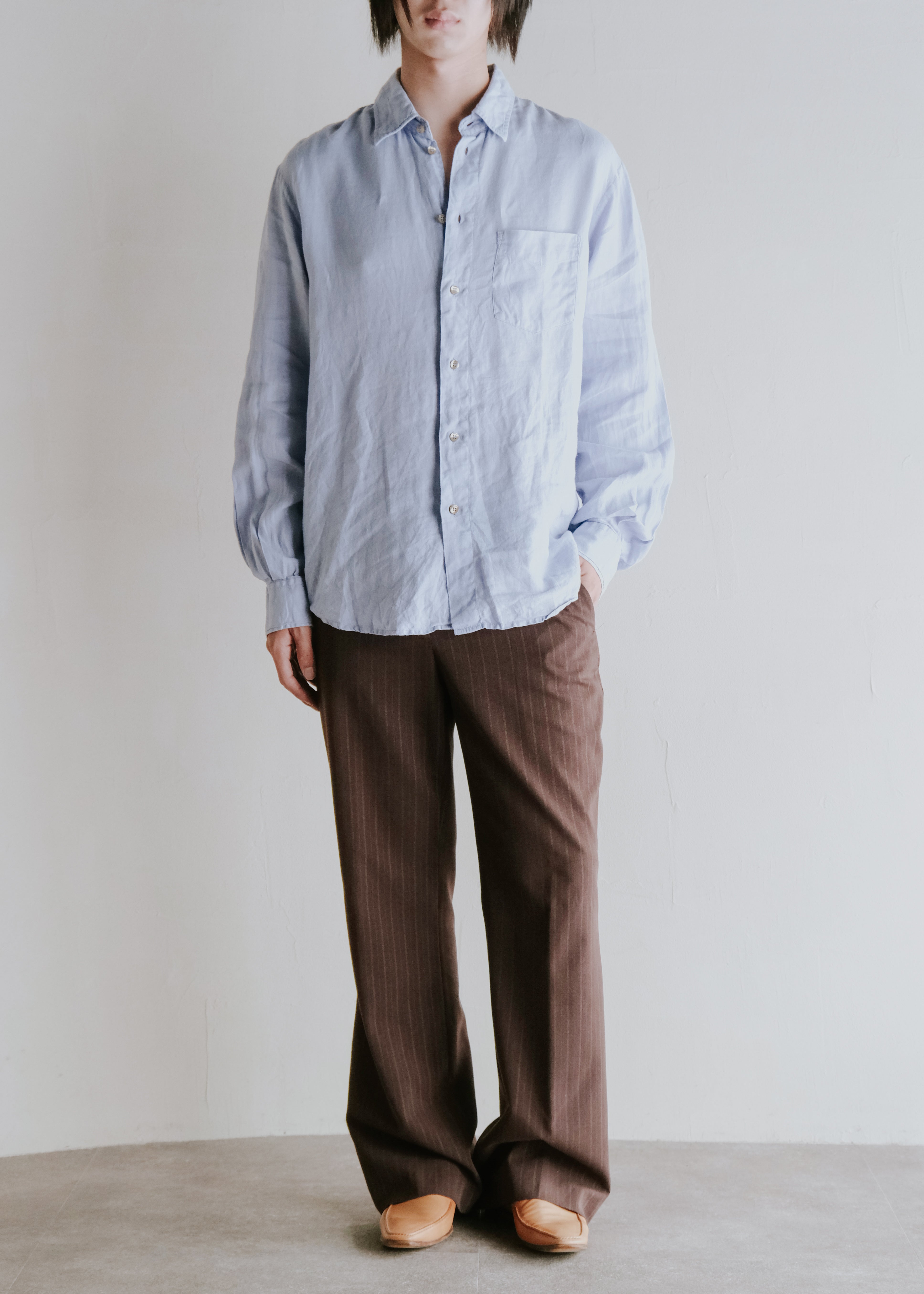 00's ARMANI JEANS chest pocket regular collar shirt