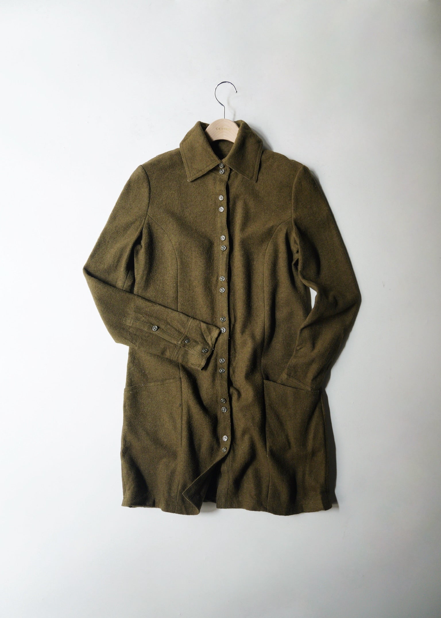 wool long shirt jacket