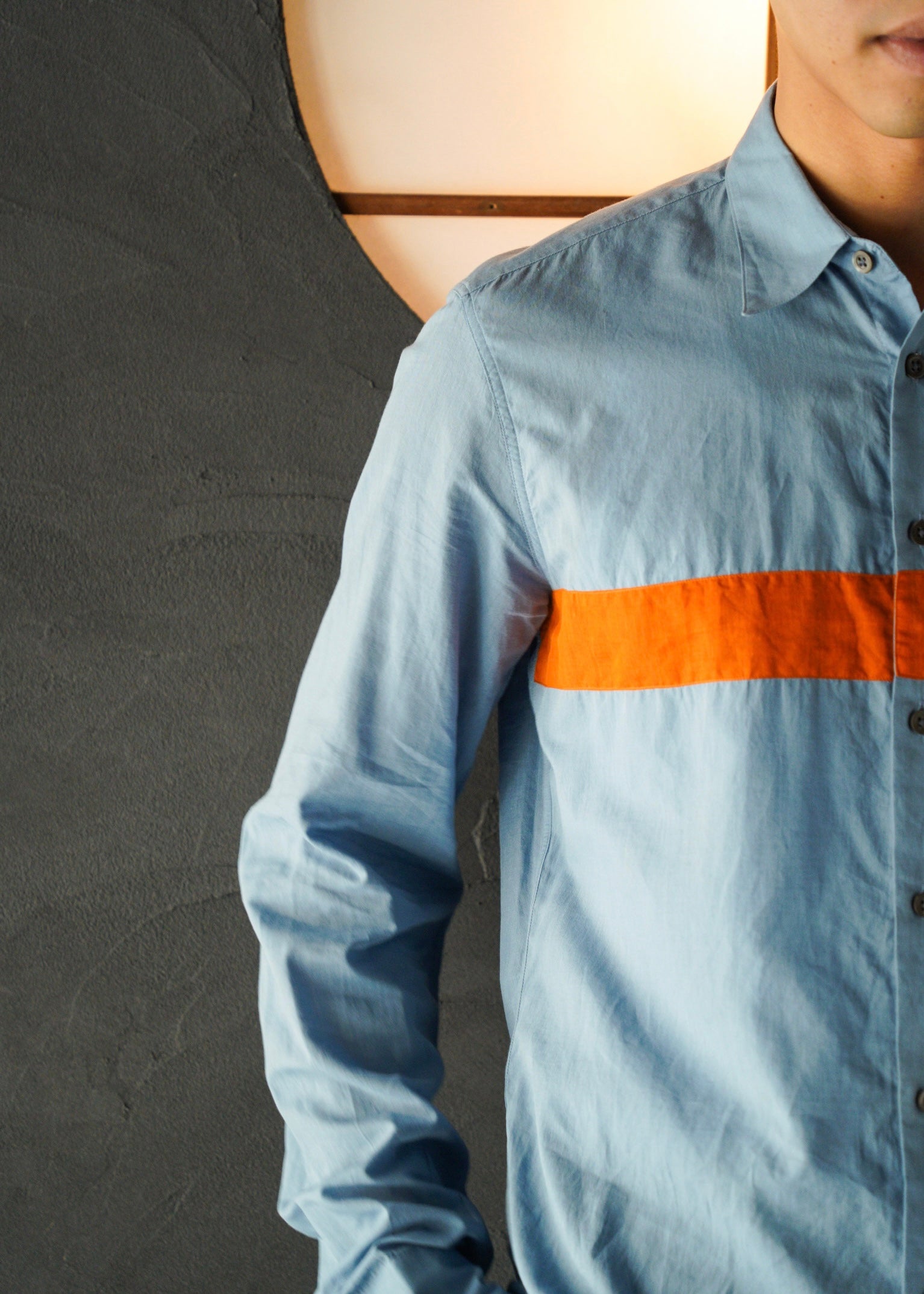 DRIES VAN NOTEN 13SS line color cotton shirt