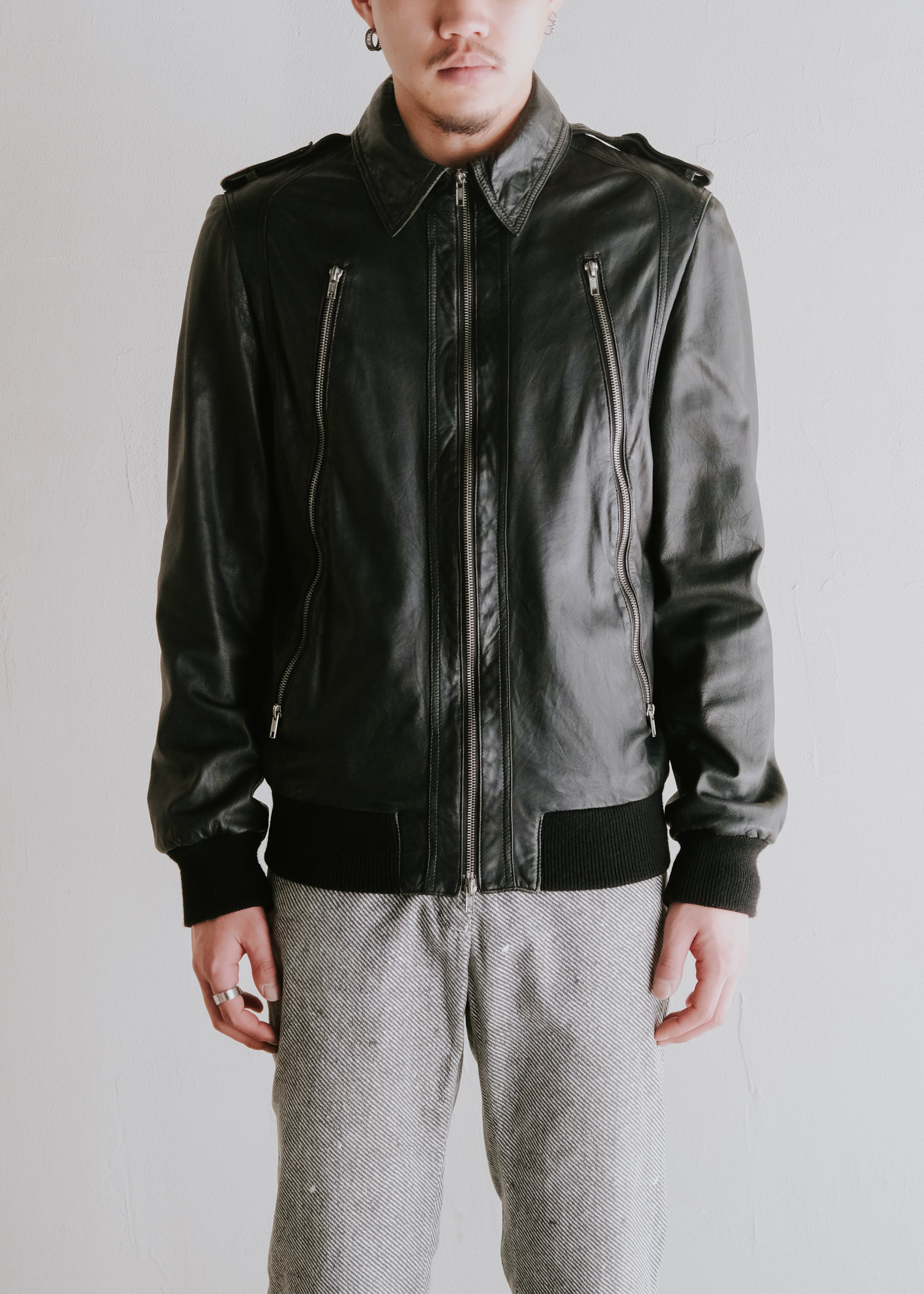 MARCO TAGLIAFERRI multiple pocket sheepskin leather jacket