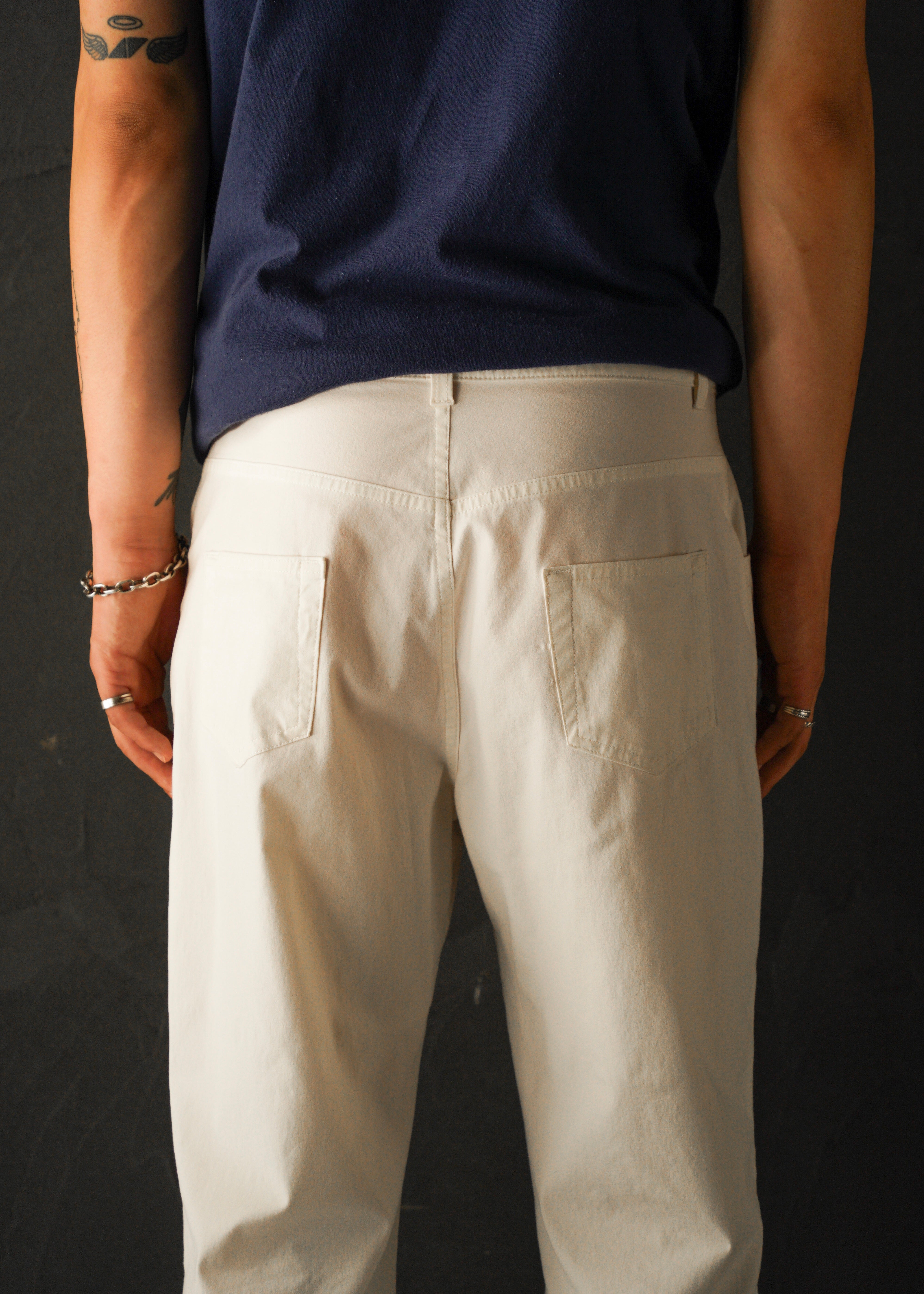 90’s JIL SANDER wide straight stretch cotton trousers