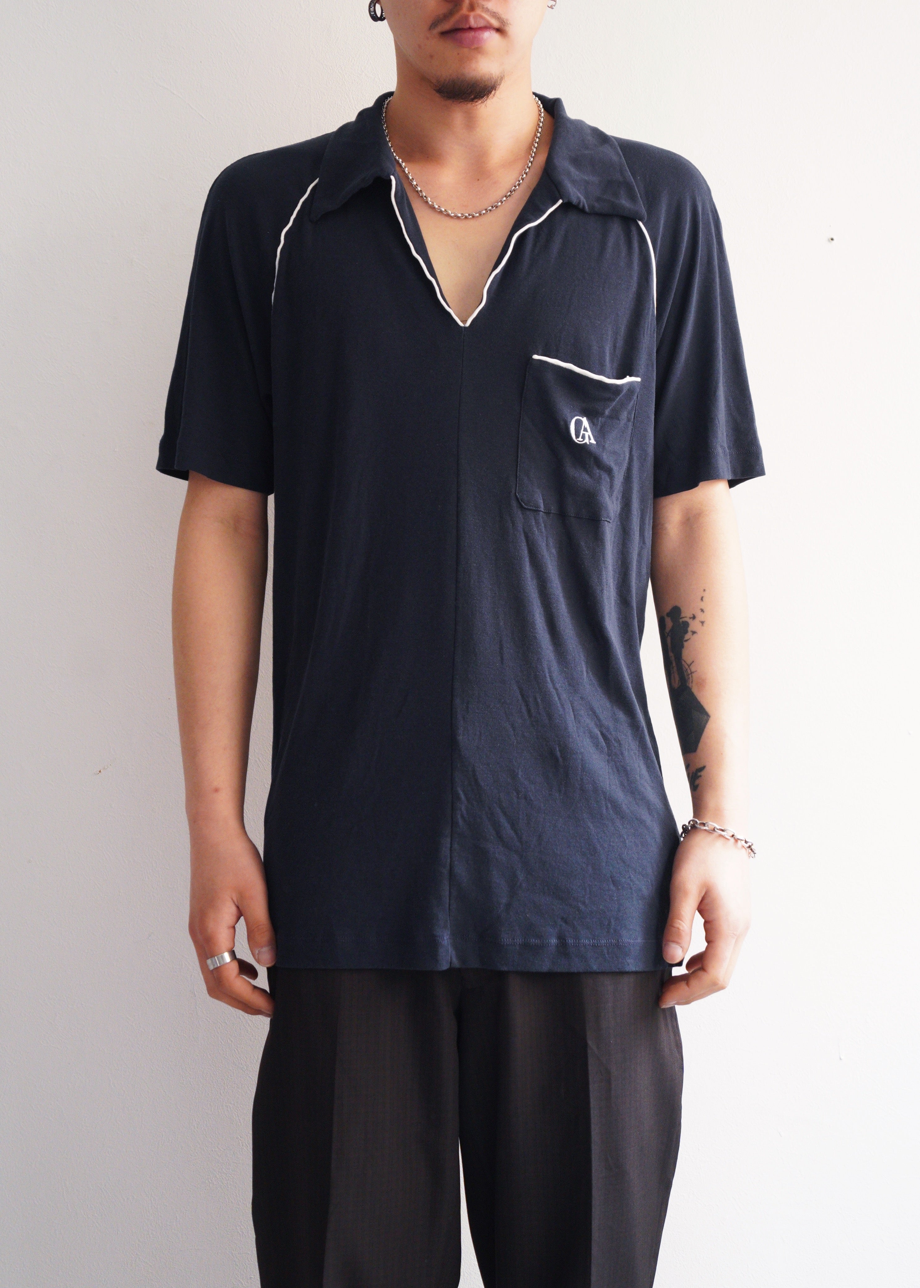 90's GIORGIO ARMANI piping skipper polo shirt