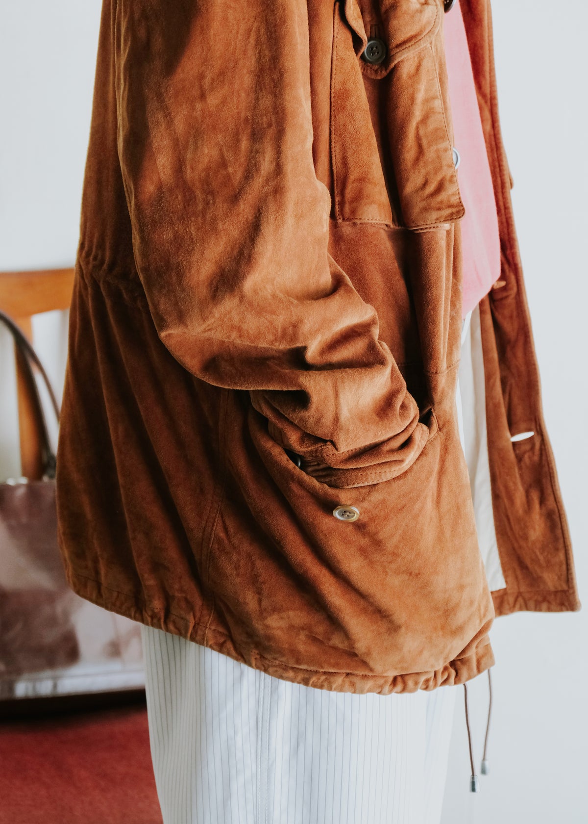 80's HUGO BOSS suede leather safari jacket