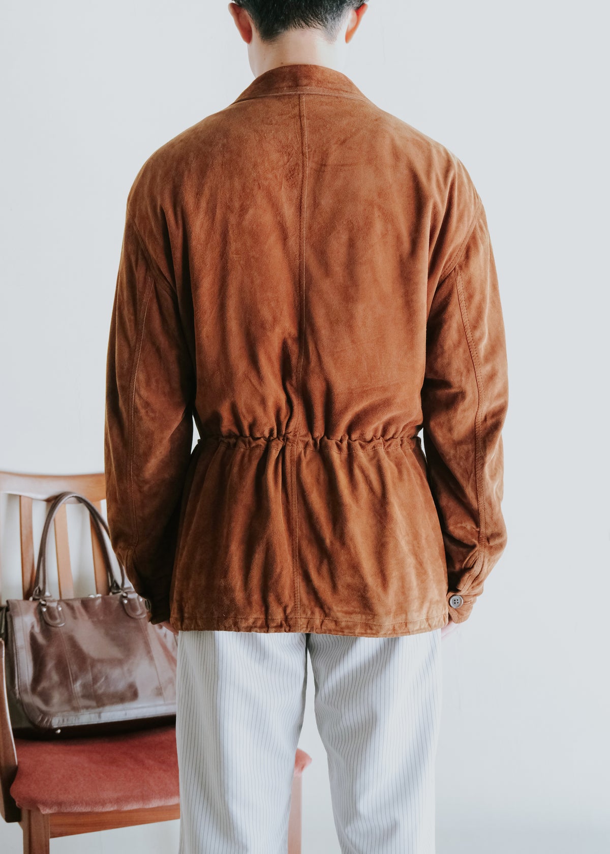 80's HUGO BOSS suede leather safari jacket