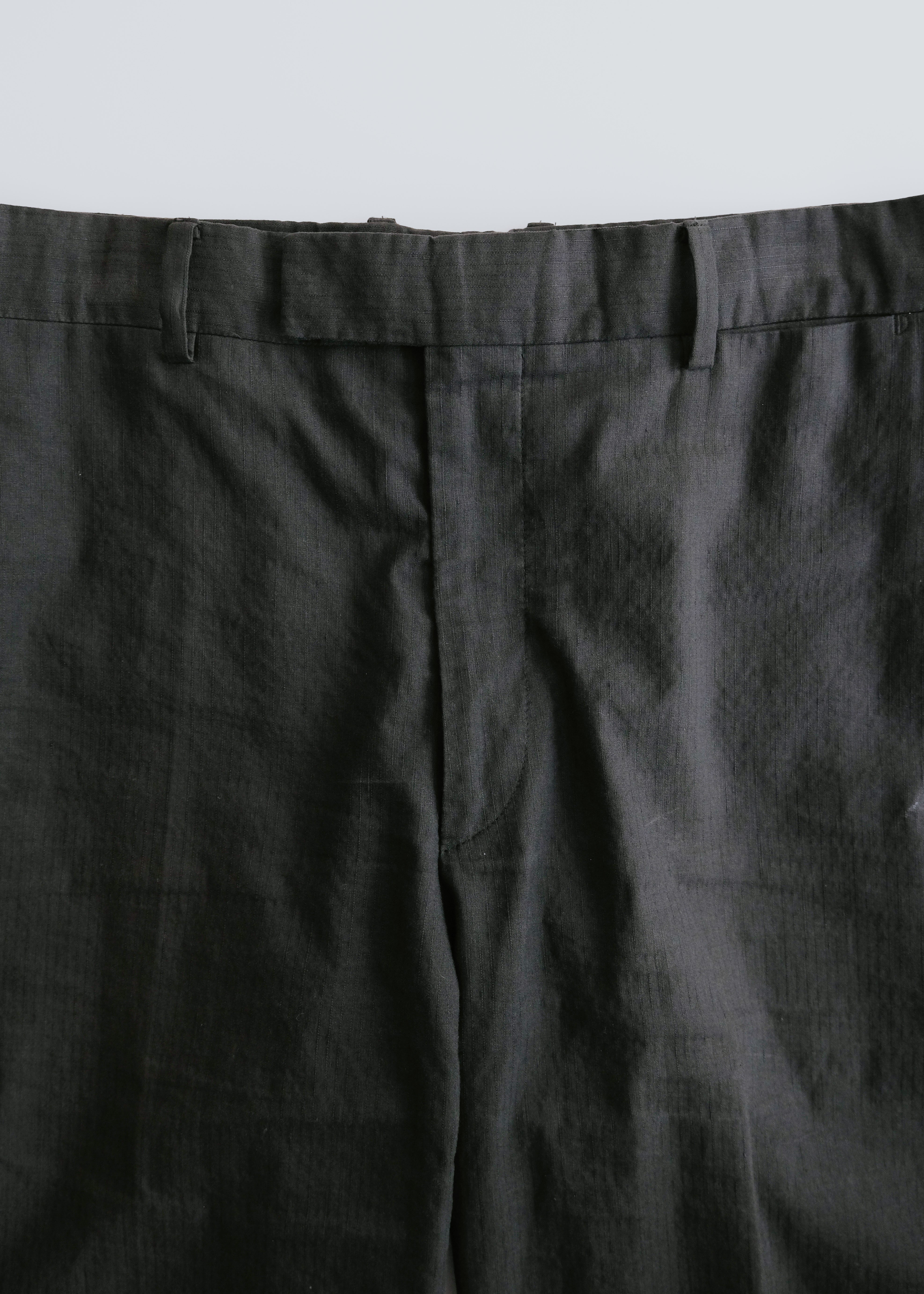 00's HERMÈS cotton linen tapered trousers
