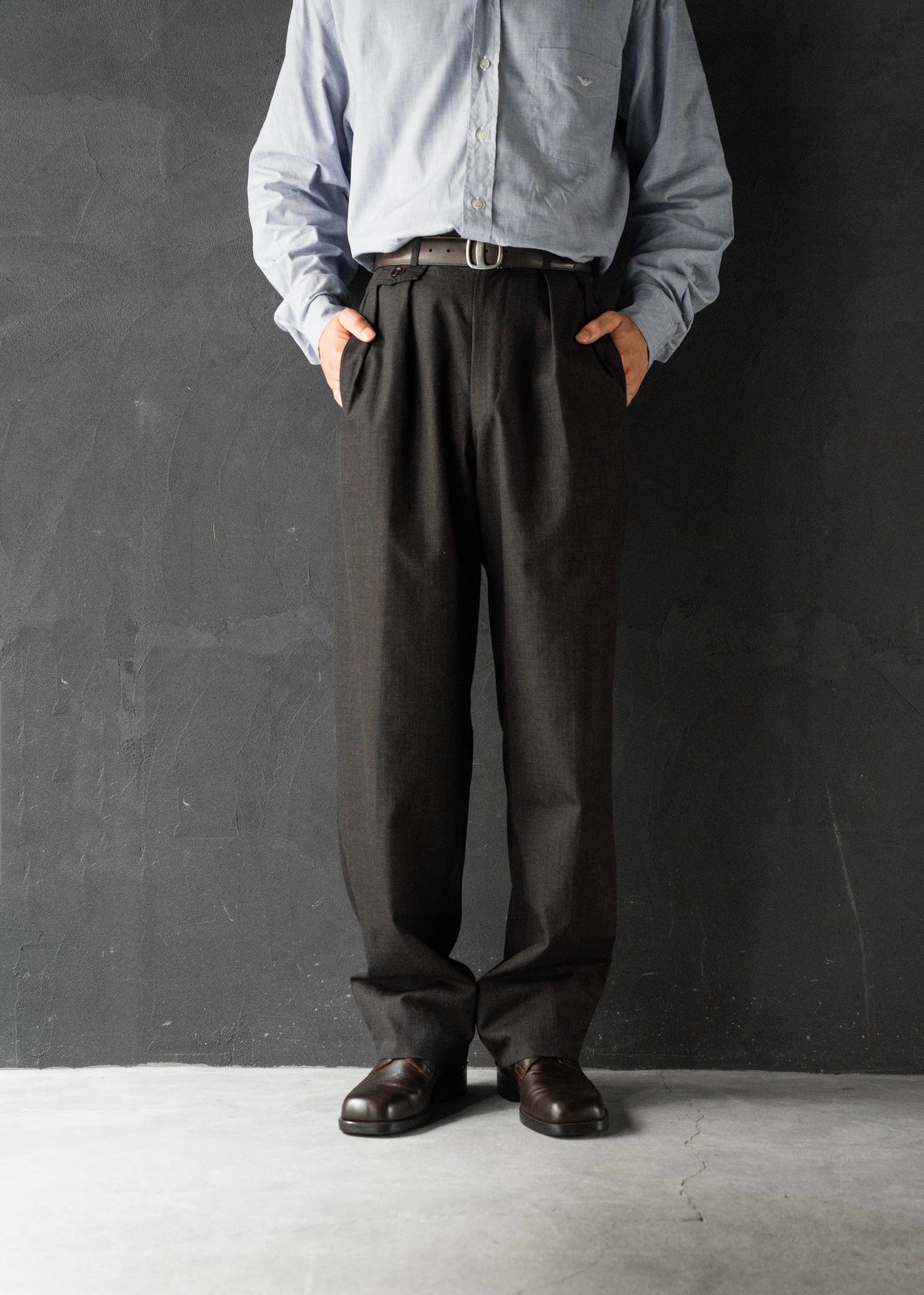 80-90’s EMPORIO ARMANI two tuck wool slacks