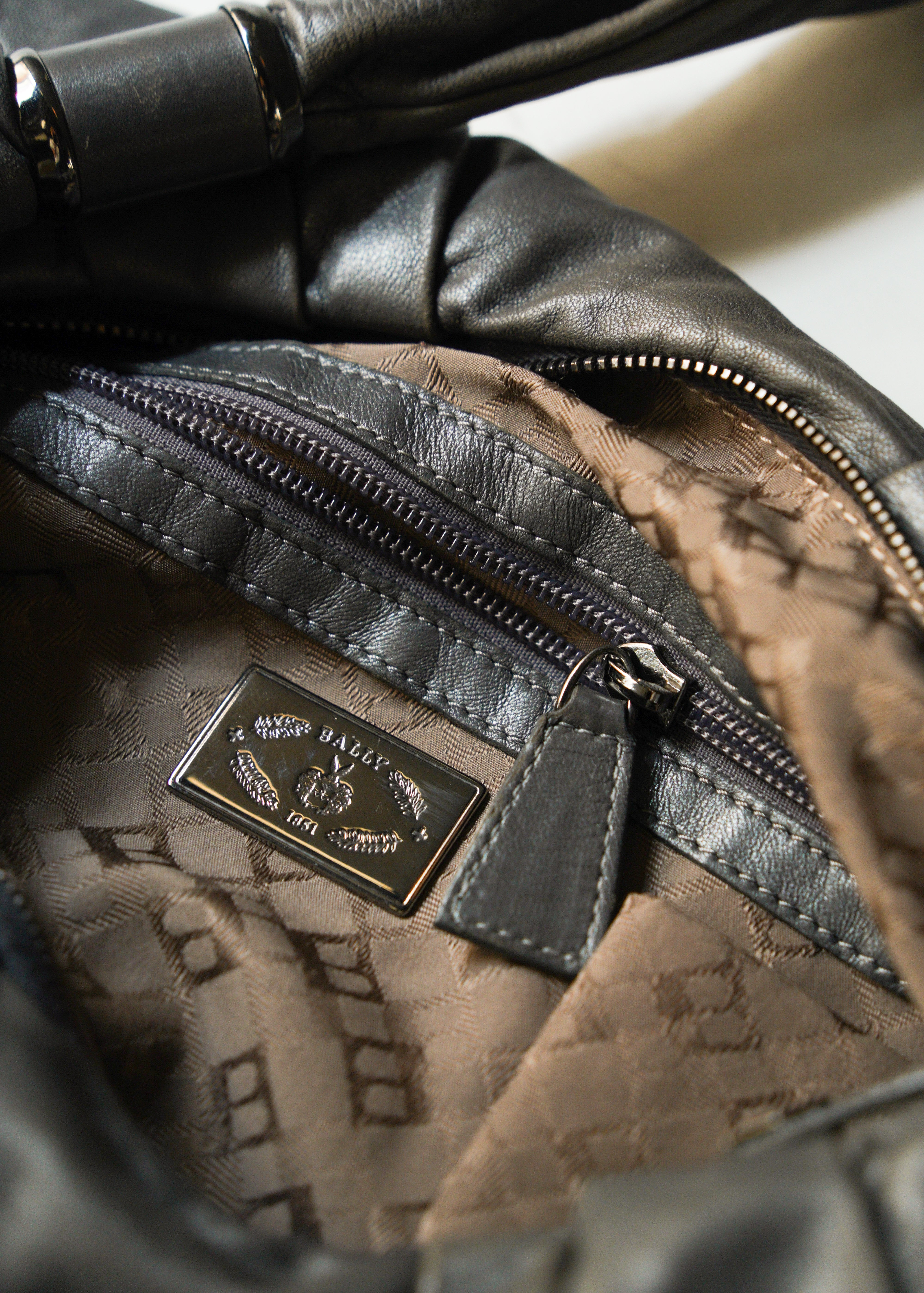 BALLY pleated leather shoulder bag