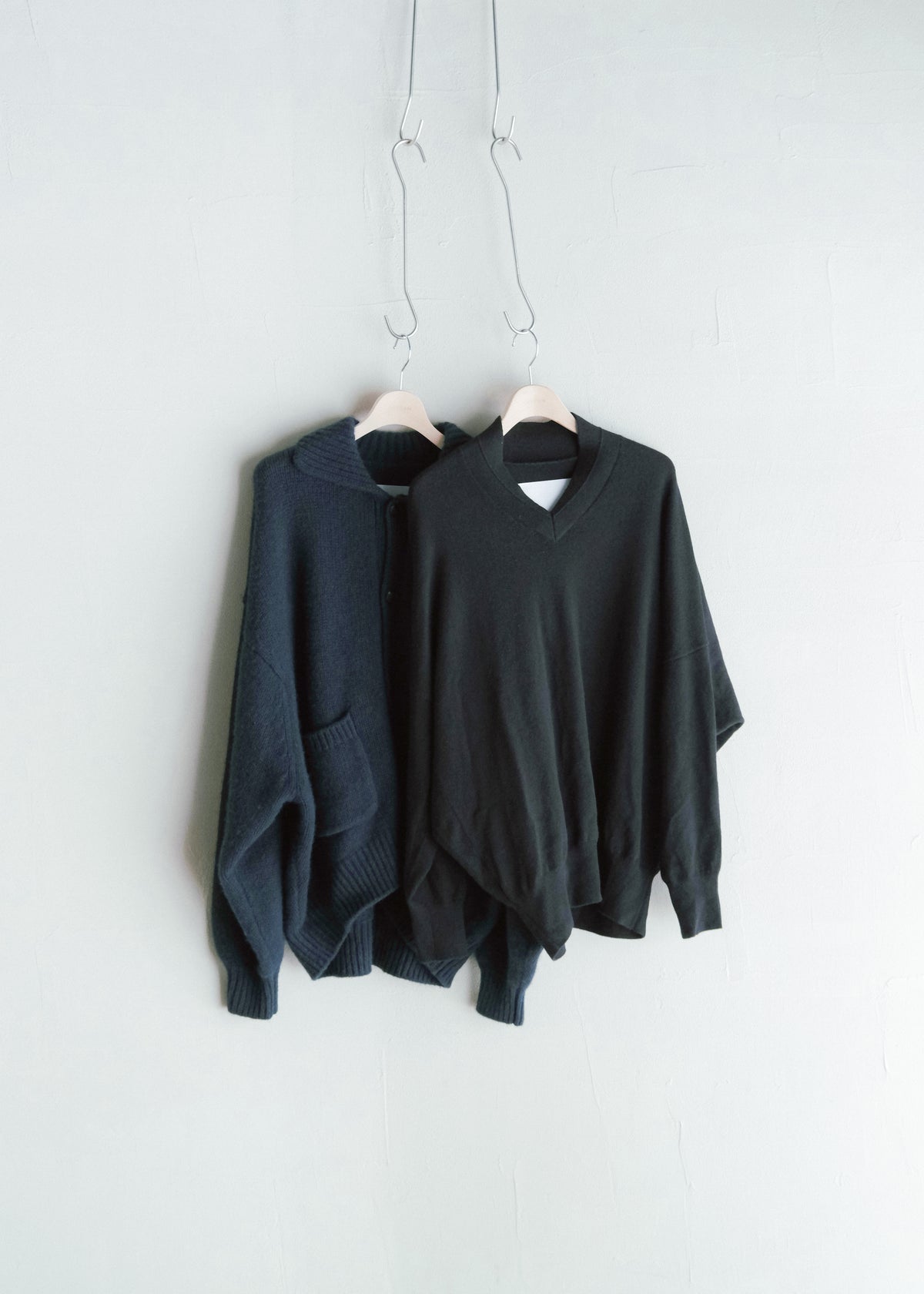 nonnotte 26AW Draping Knit Cardigan Jacket Low Count Wool Knit