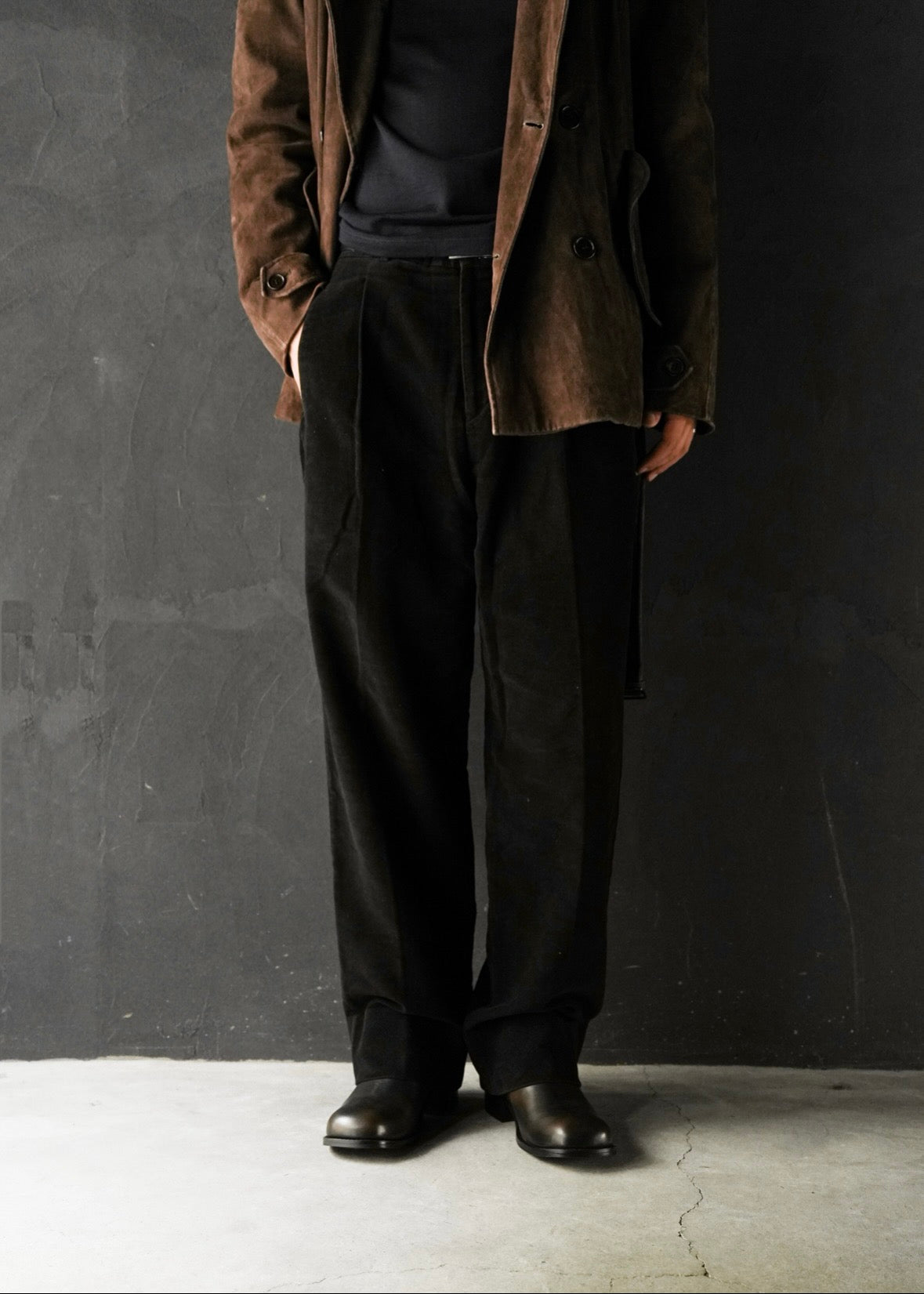 00’s ARMANI COLLEZIONI mole skin straight trousers
