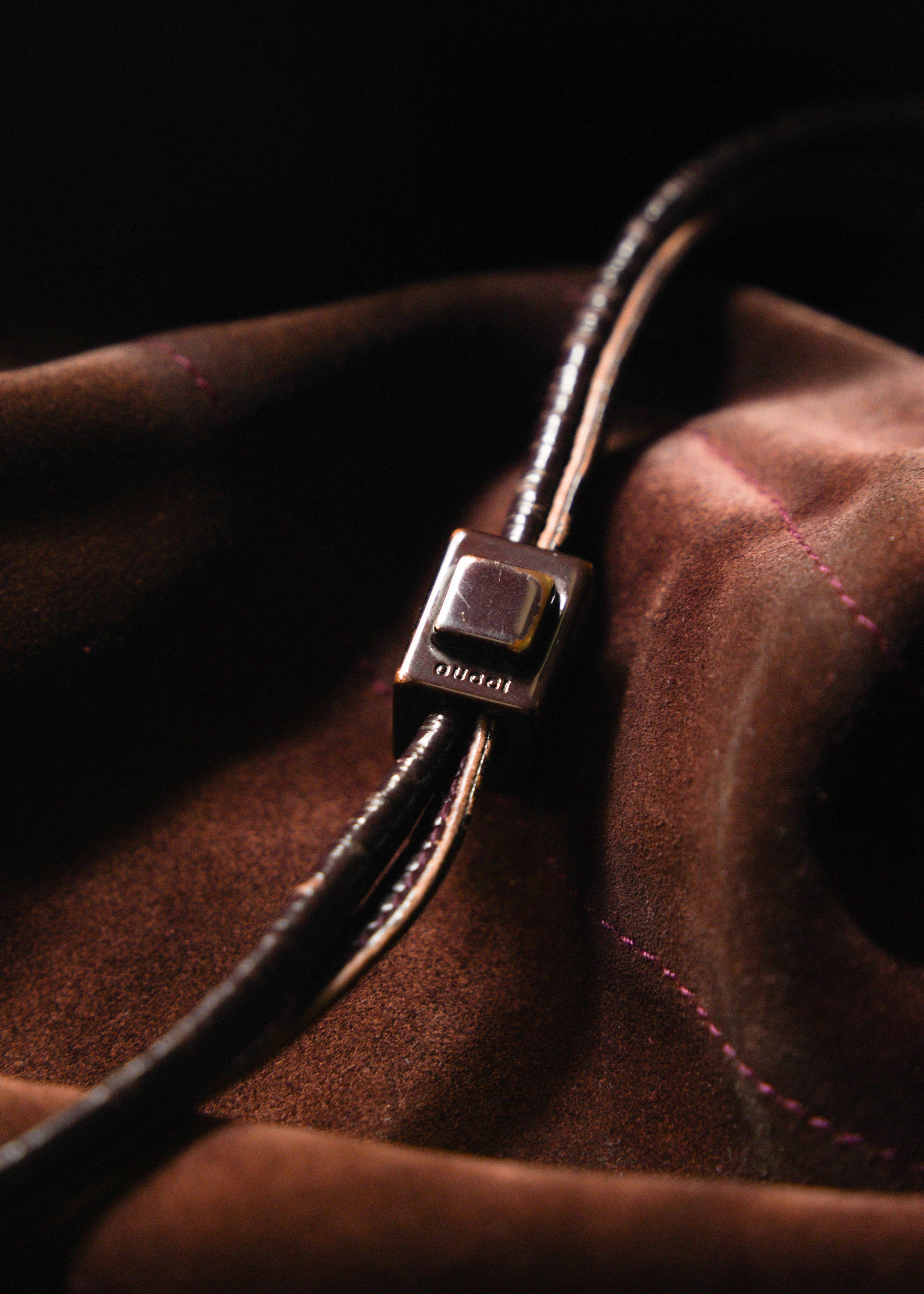 GUCCI by Tom Ford 1997 SS drawstring suede leather shoulder bag