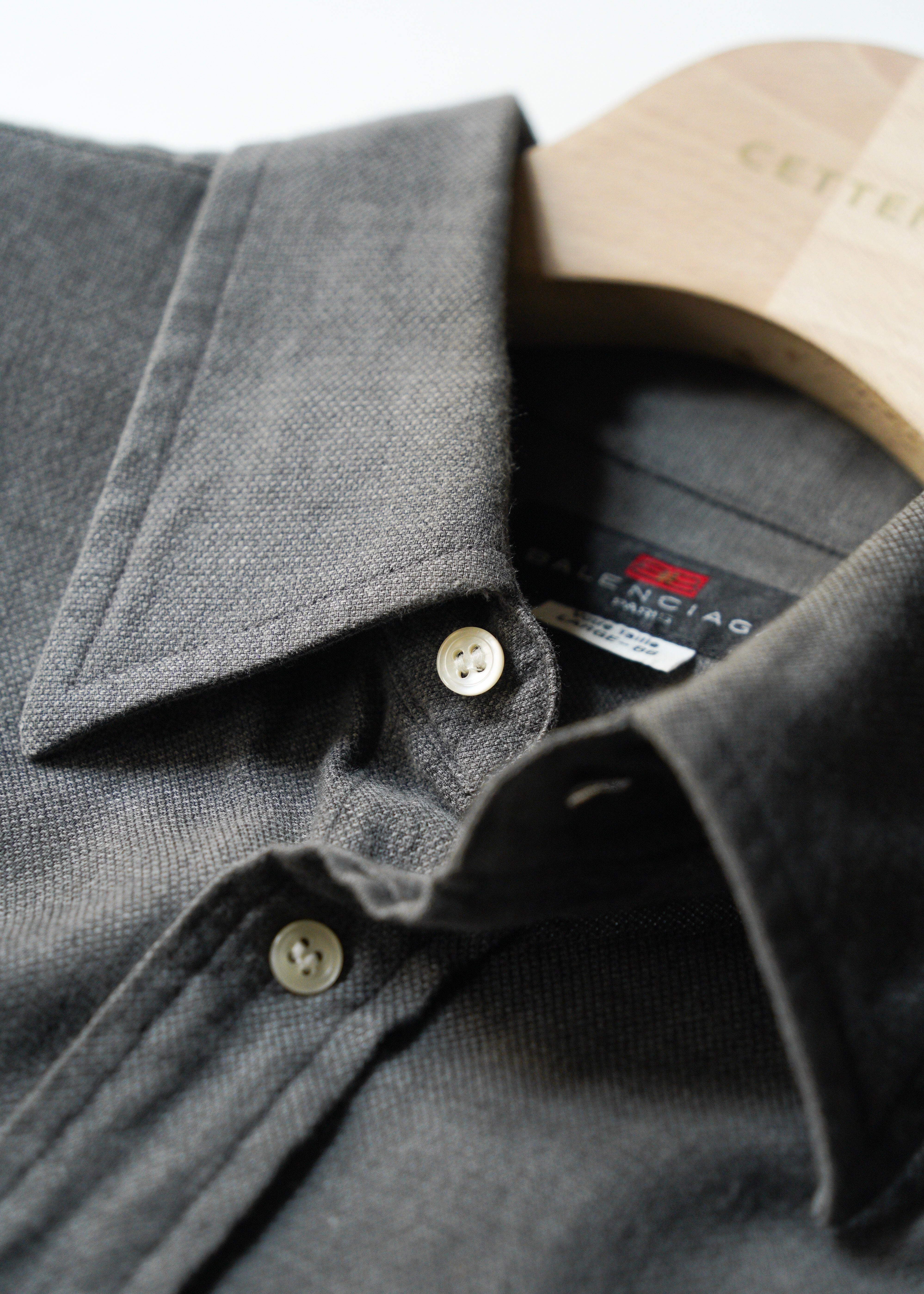 90’s BALENCIAGA regular collar long sleeve cotton shirt