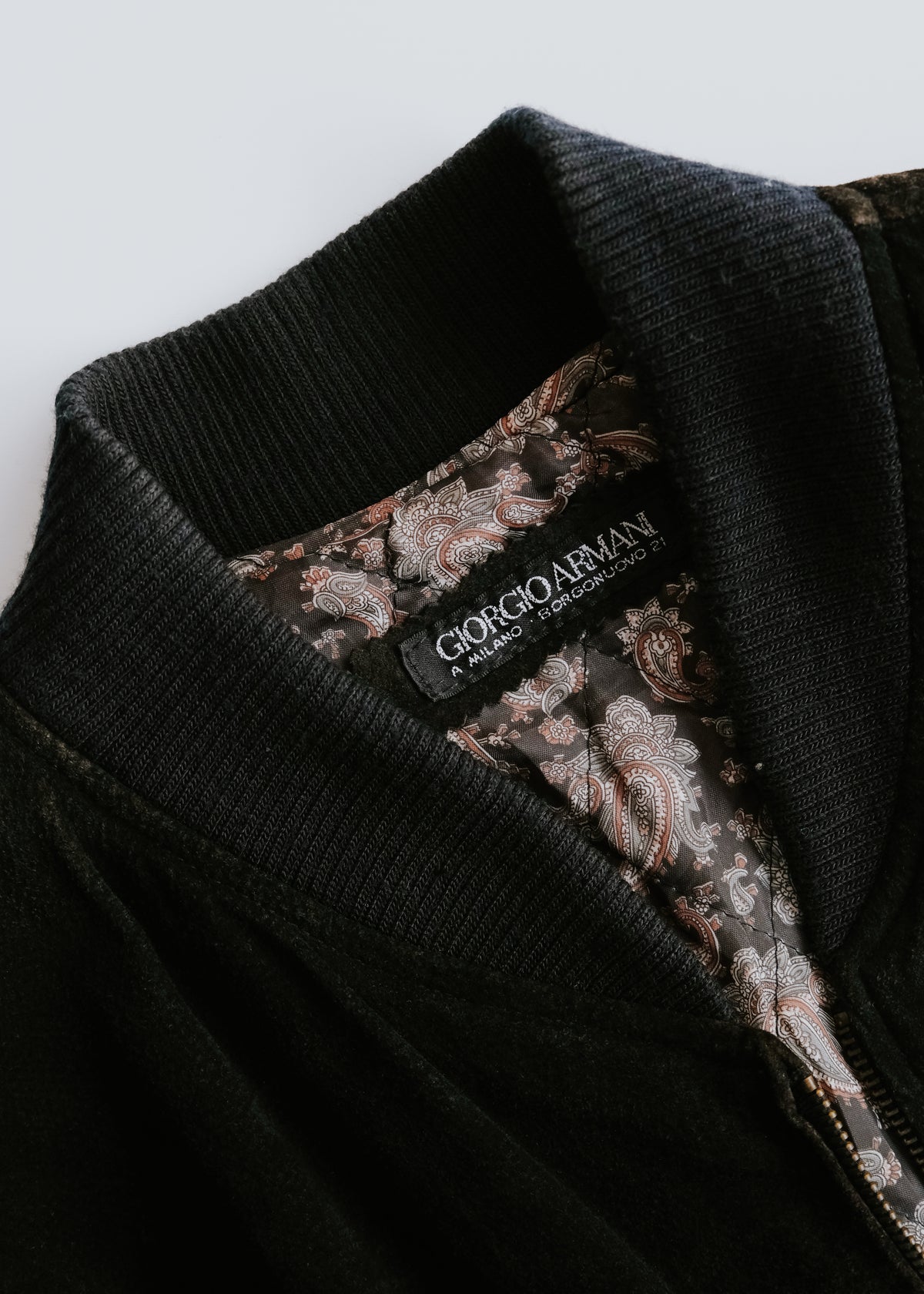 80's GIORGIRO ARMANI nubuck leather bomber jacket