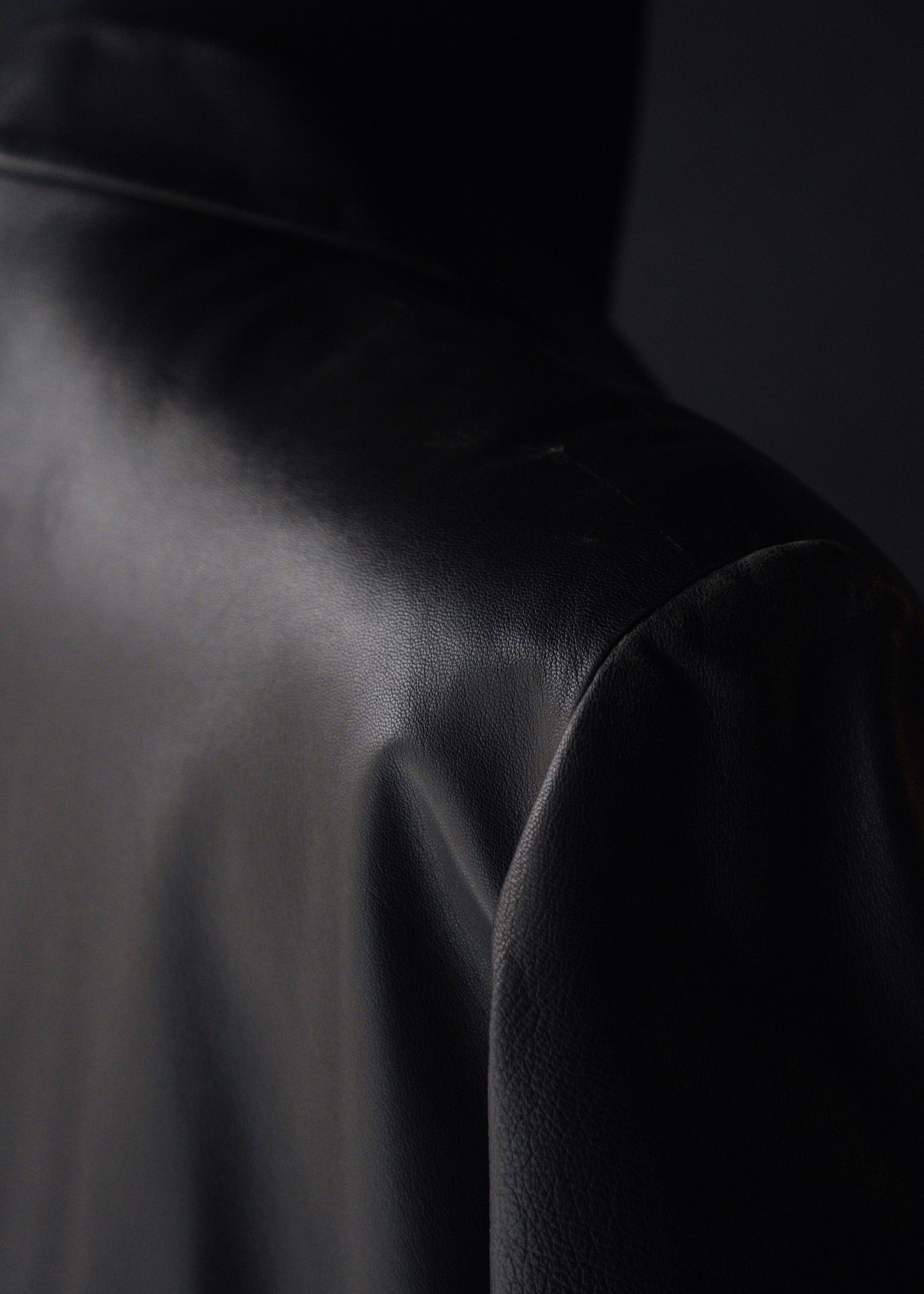 HELMUT LANG fly front leather chesterfield coat
