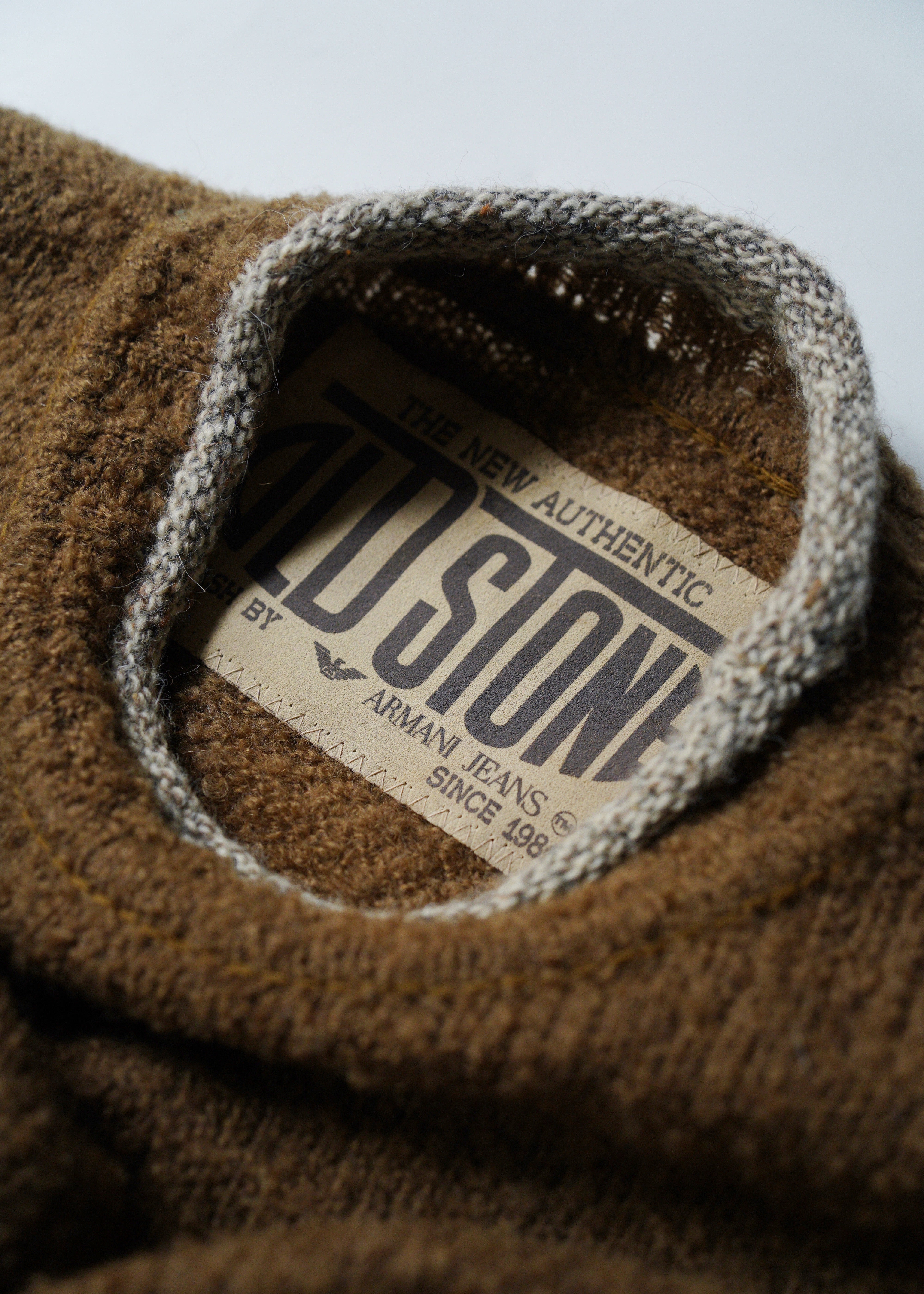 90's ARMANI JEANS mock neck wool knit