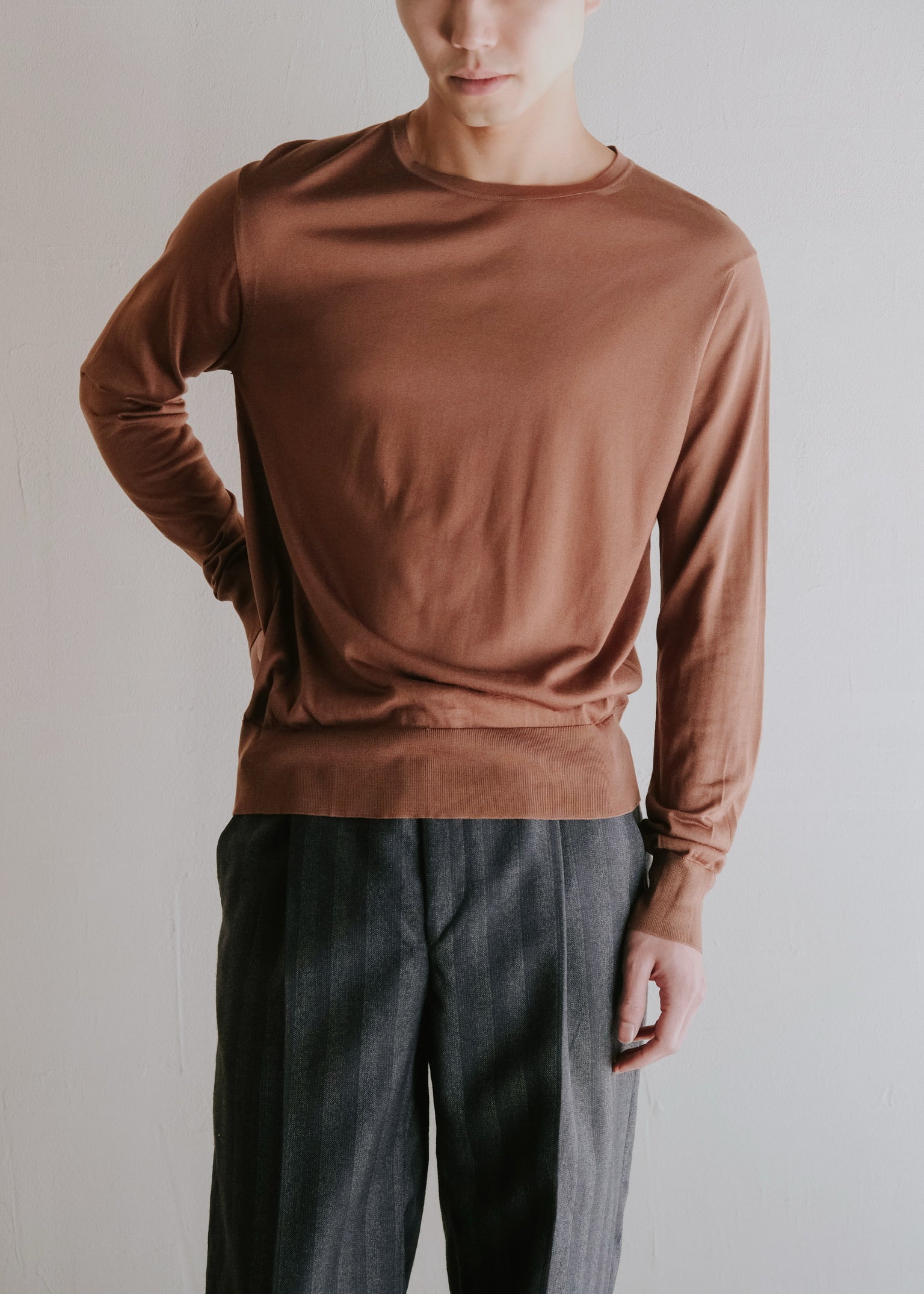 00-10's GUCCI wide ribbed silk cut-and-sew