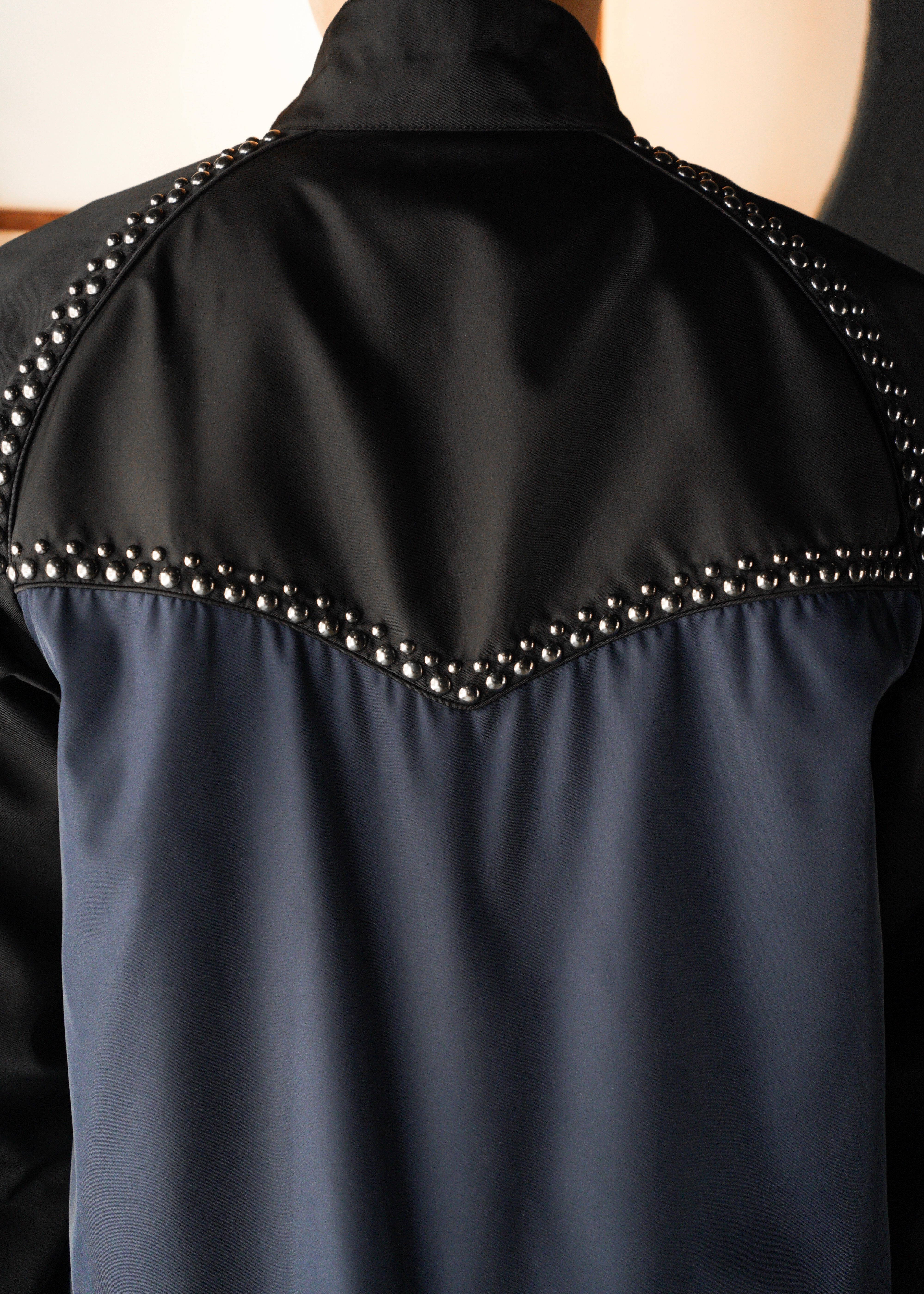PRADA 12SS bicolor nylon studs blouson