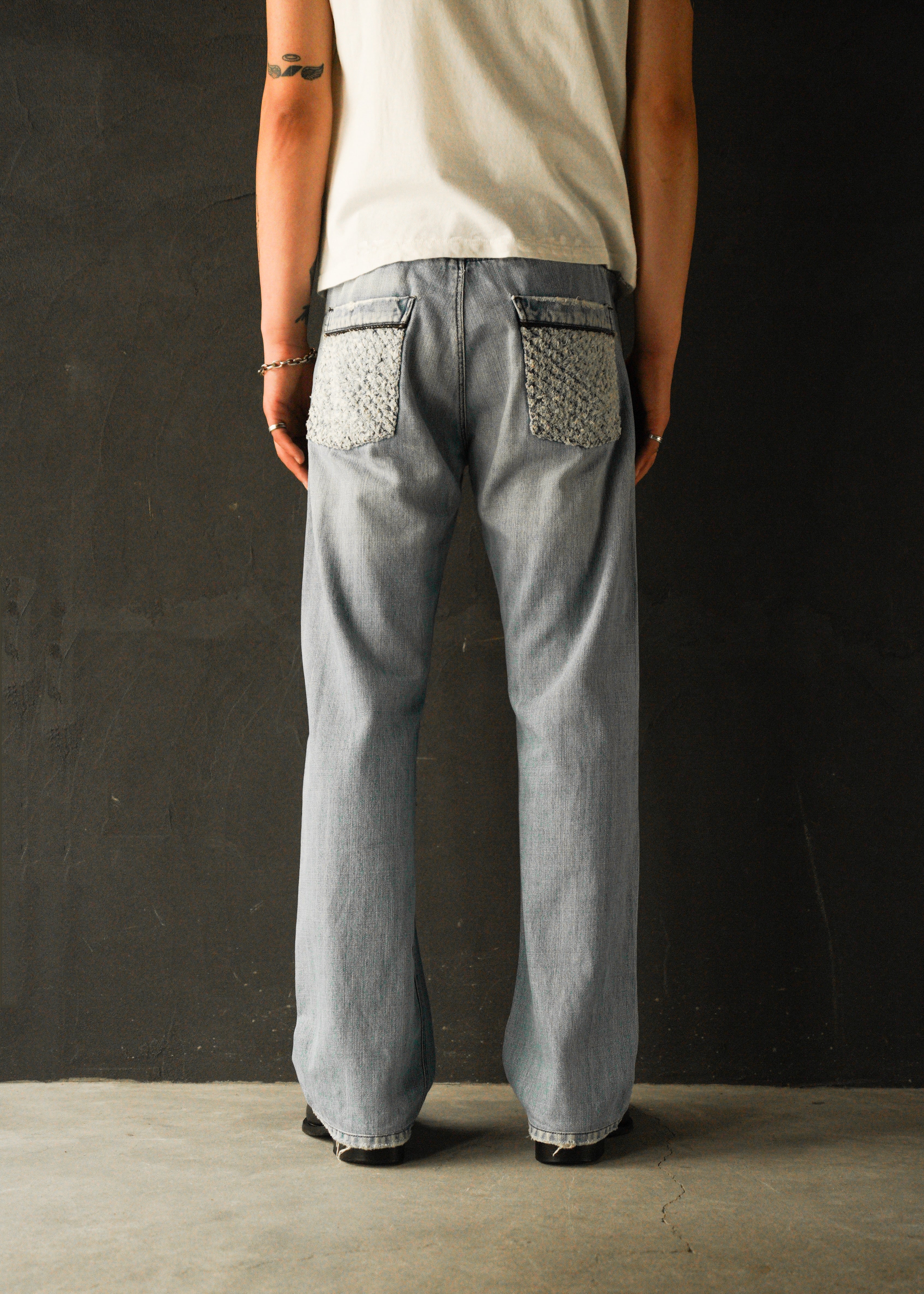 00-10’s BOTTEGA VENETA Intrecciato piping straight jeans