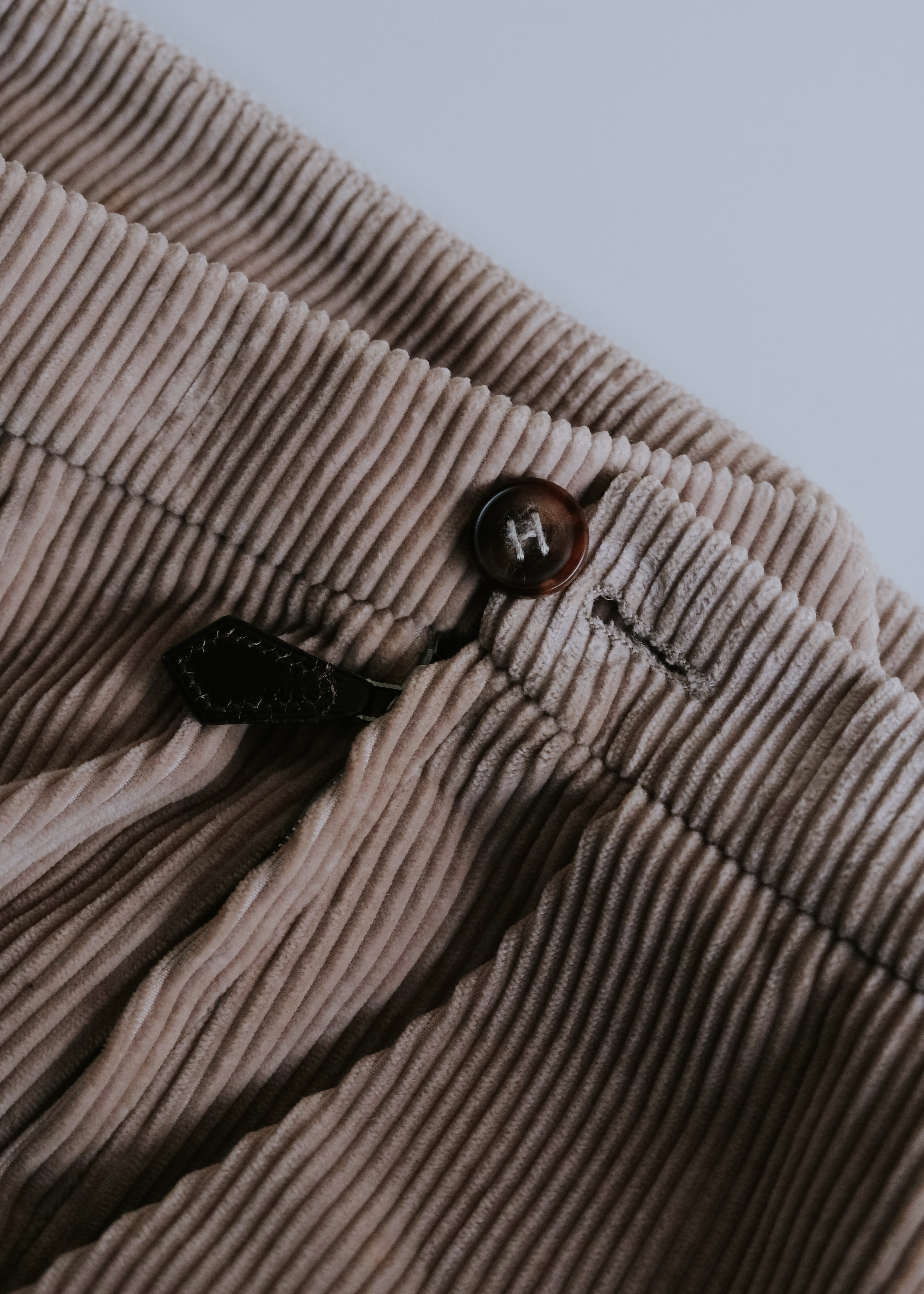 HERMÈS 00aw by Martin Margiela cotton cashmere corduroy straight  trousers