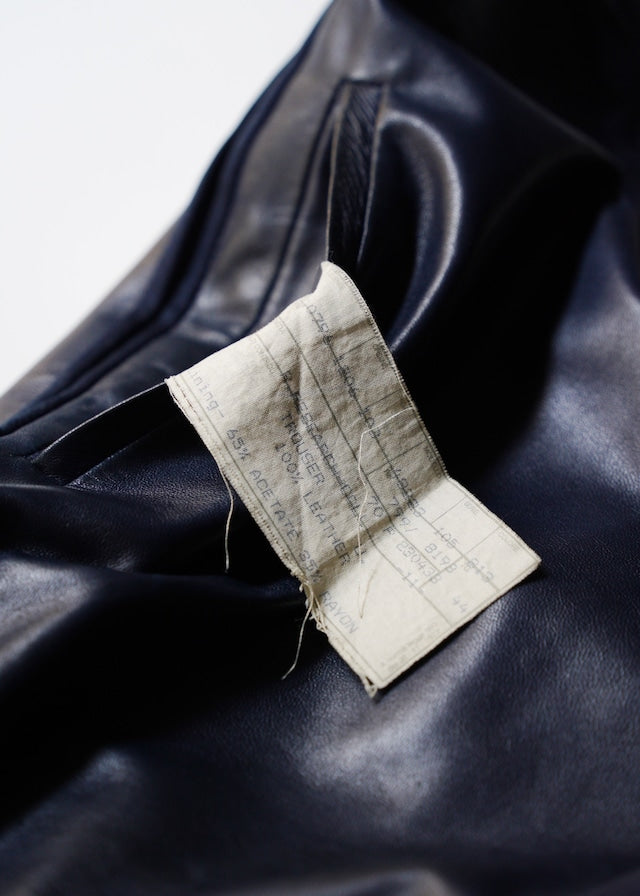 RUFFO RESEARCH 01SS piping straight leather trousers by Sophia Kokosalaki