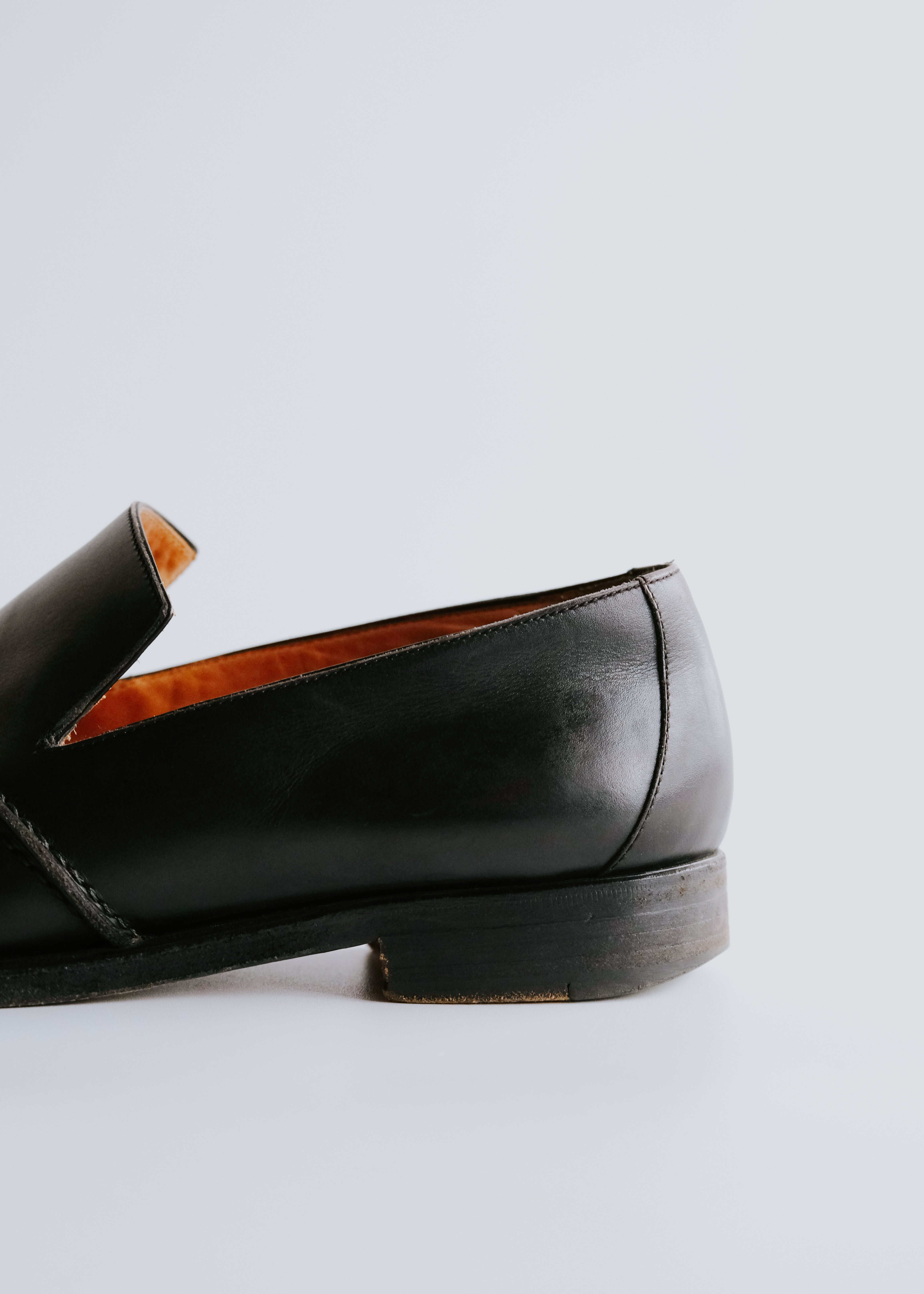 90-00's HERMÈS square toe leather venetian loafers