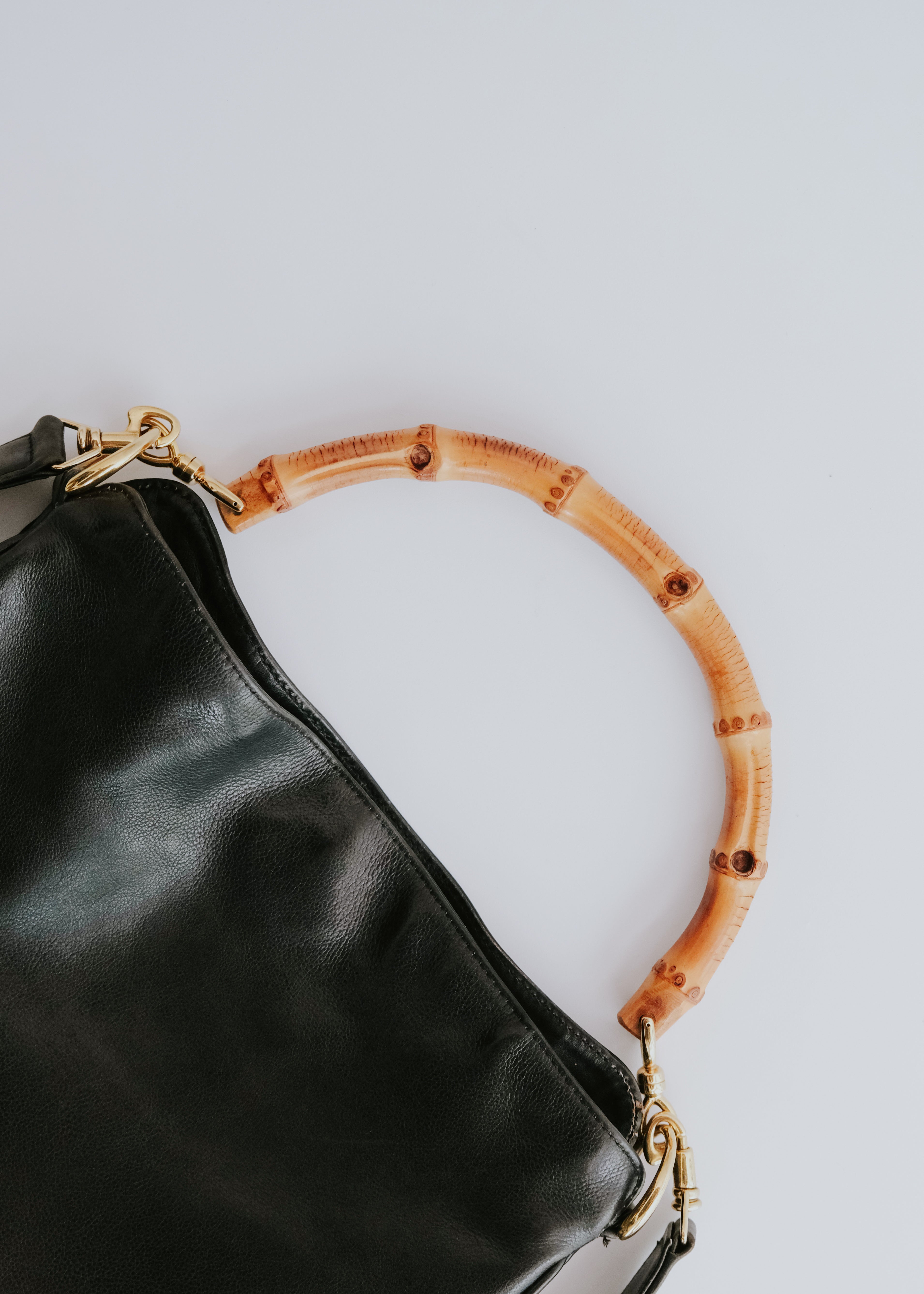 GUCCI 2way leather shoulder bag with bamboo handle