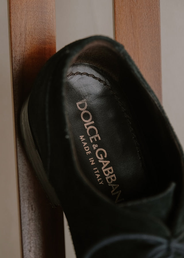 00's DOLCE & GABBANA pointed toe suede leather shoes